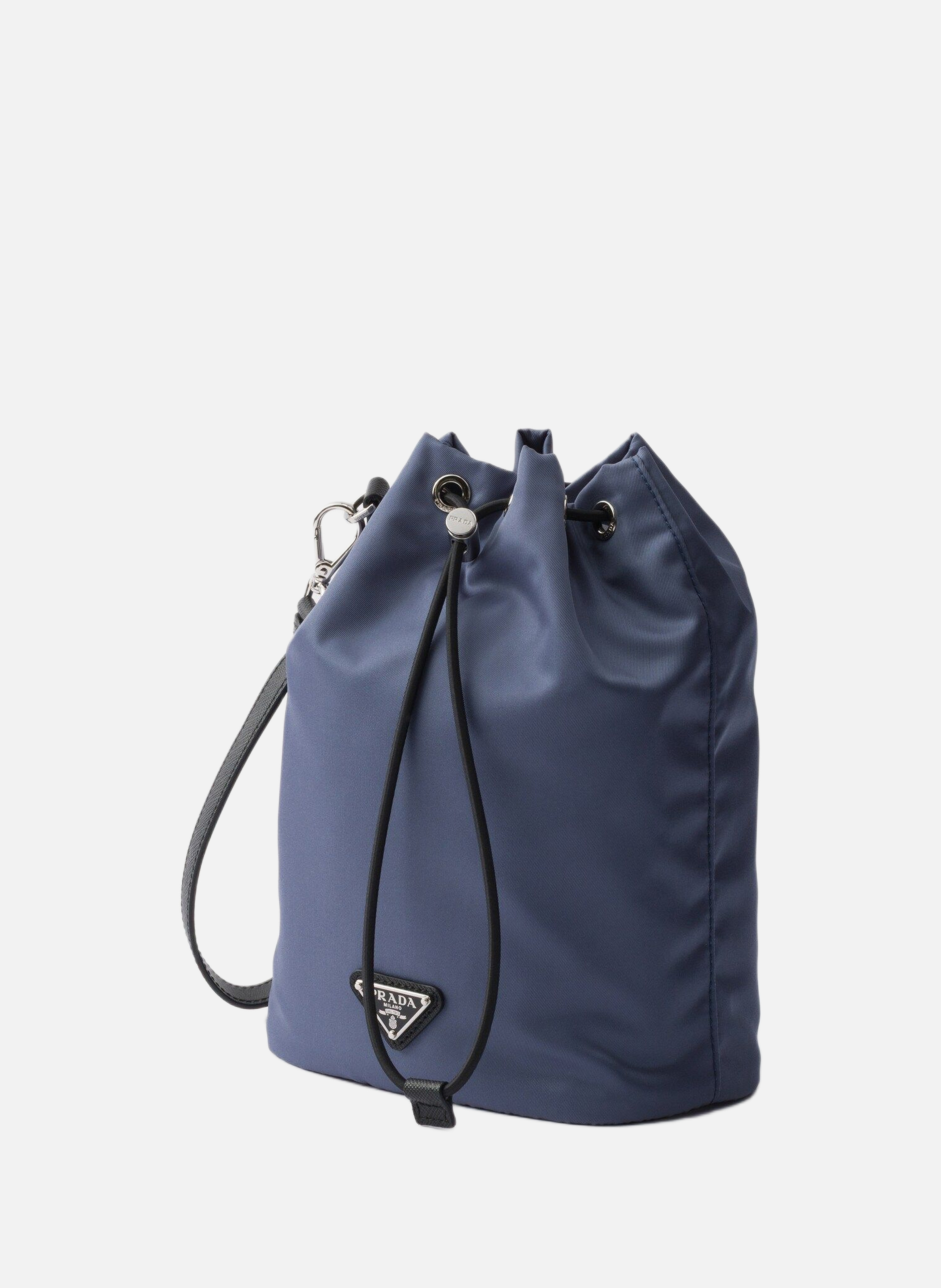 Pochette en re-nylon et cuir saffiano PRADA Bleu
