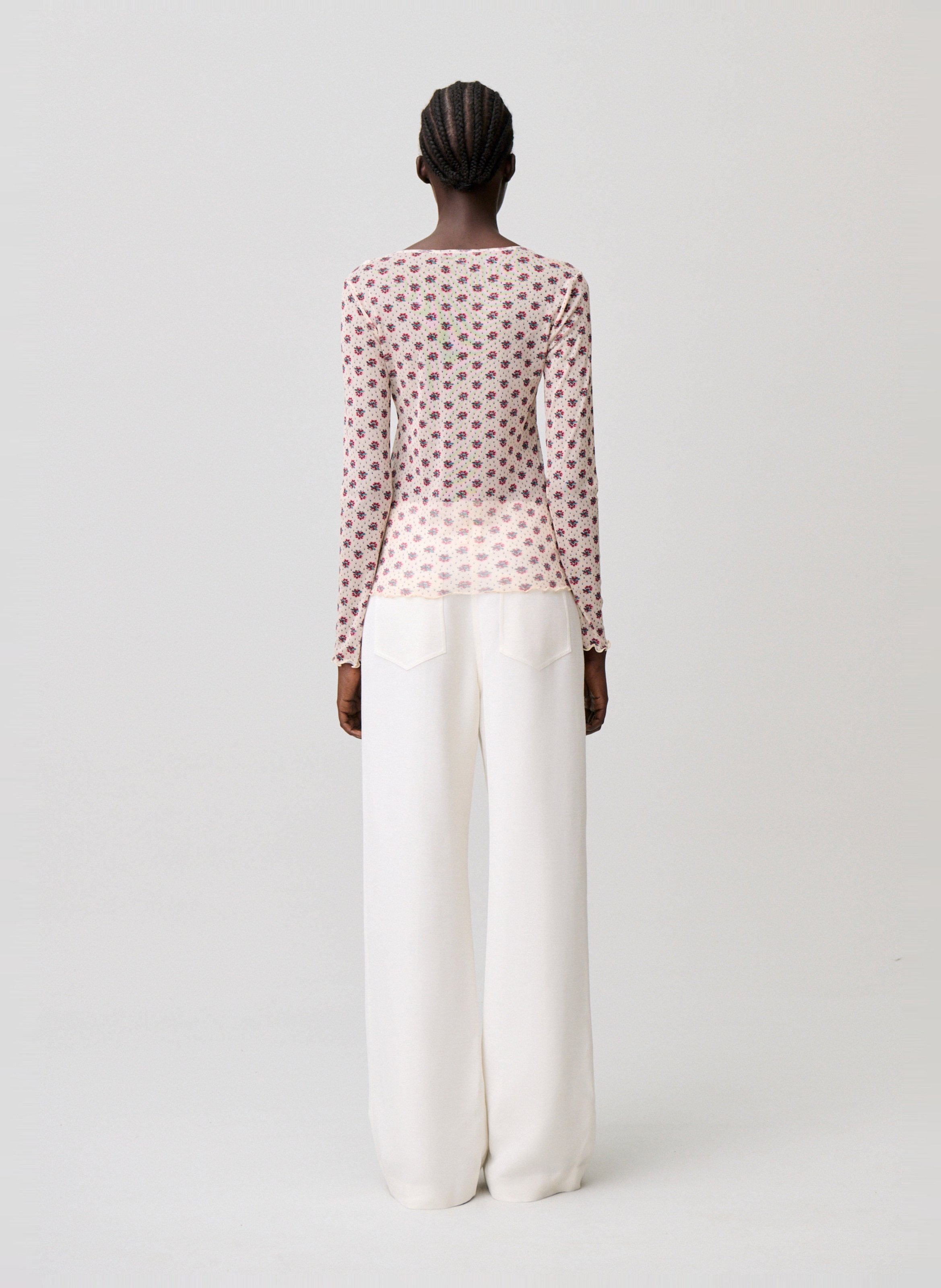 Tee-shirt ajusté en mesh imprimé CLAUDIE PIERLOT Multicolore