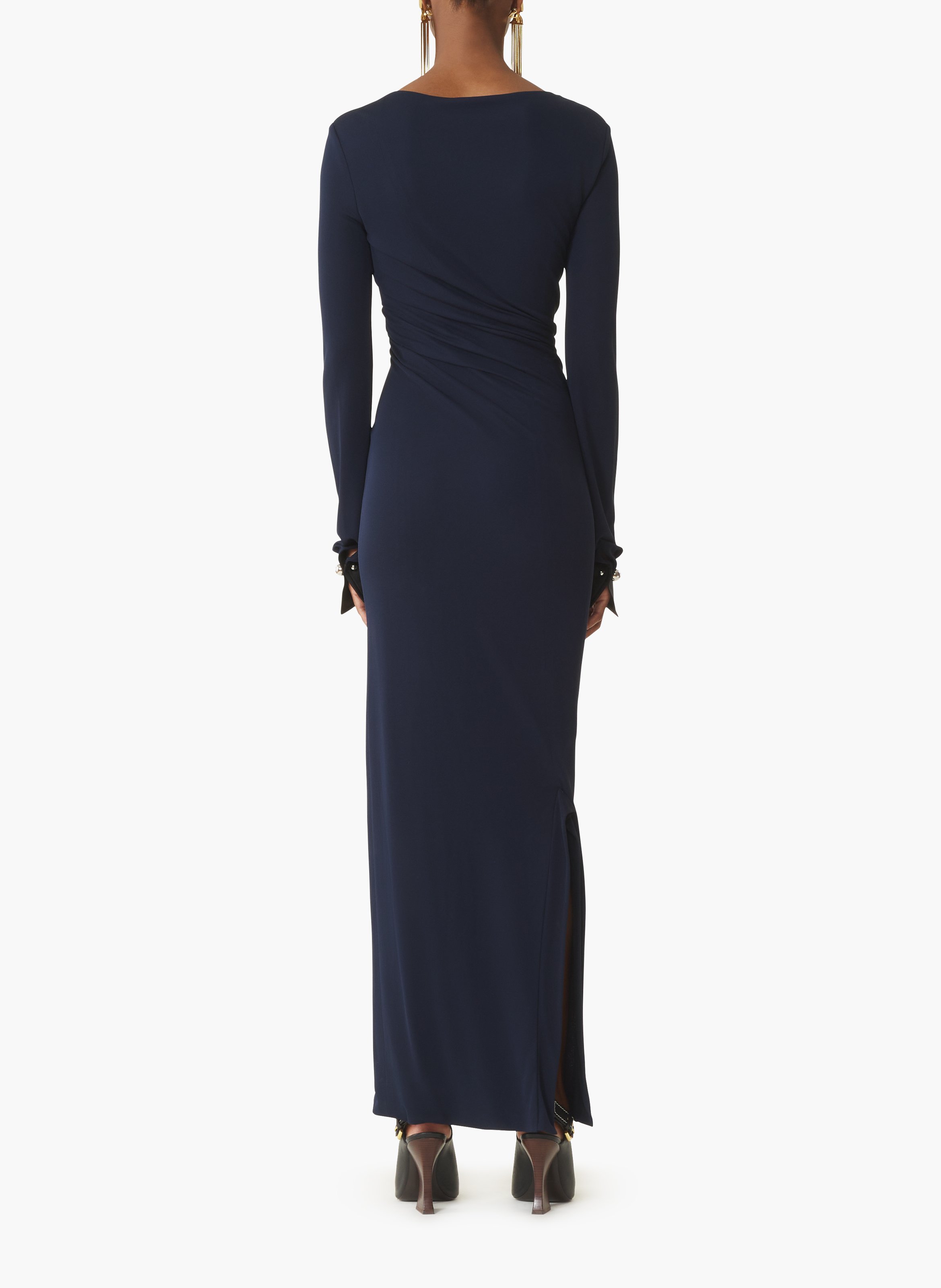 Robe drapée en jersey crêpe LANVIN Bleu