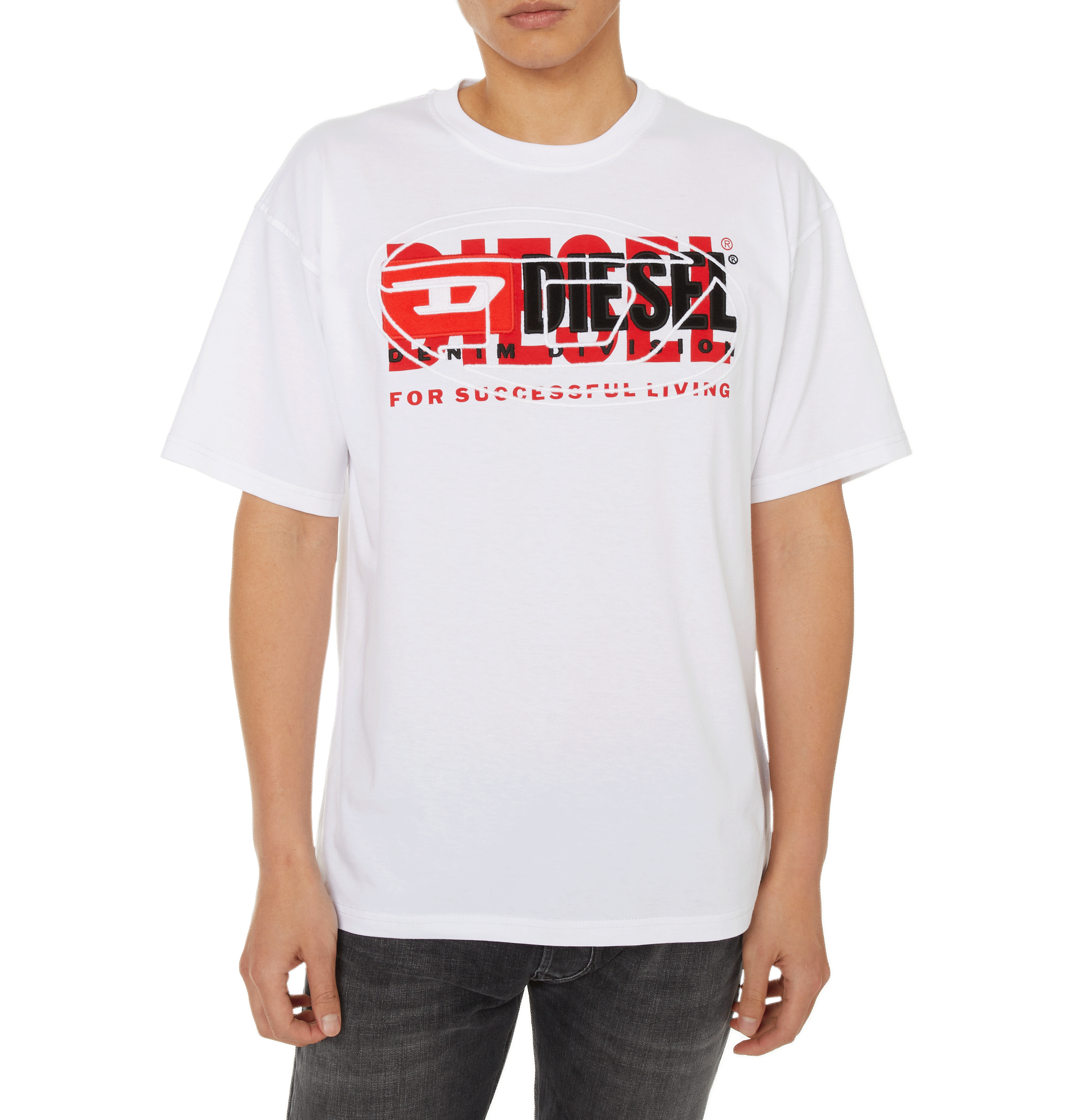 T-shirt logo en coton  DIESEL Blanc