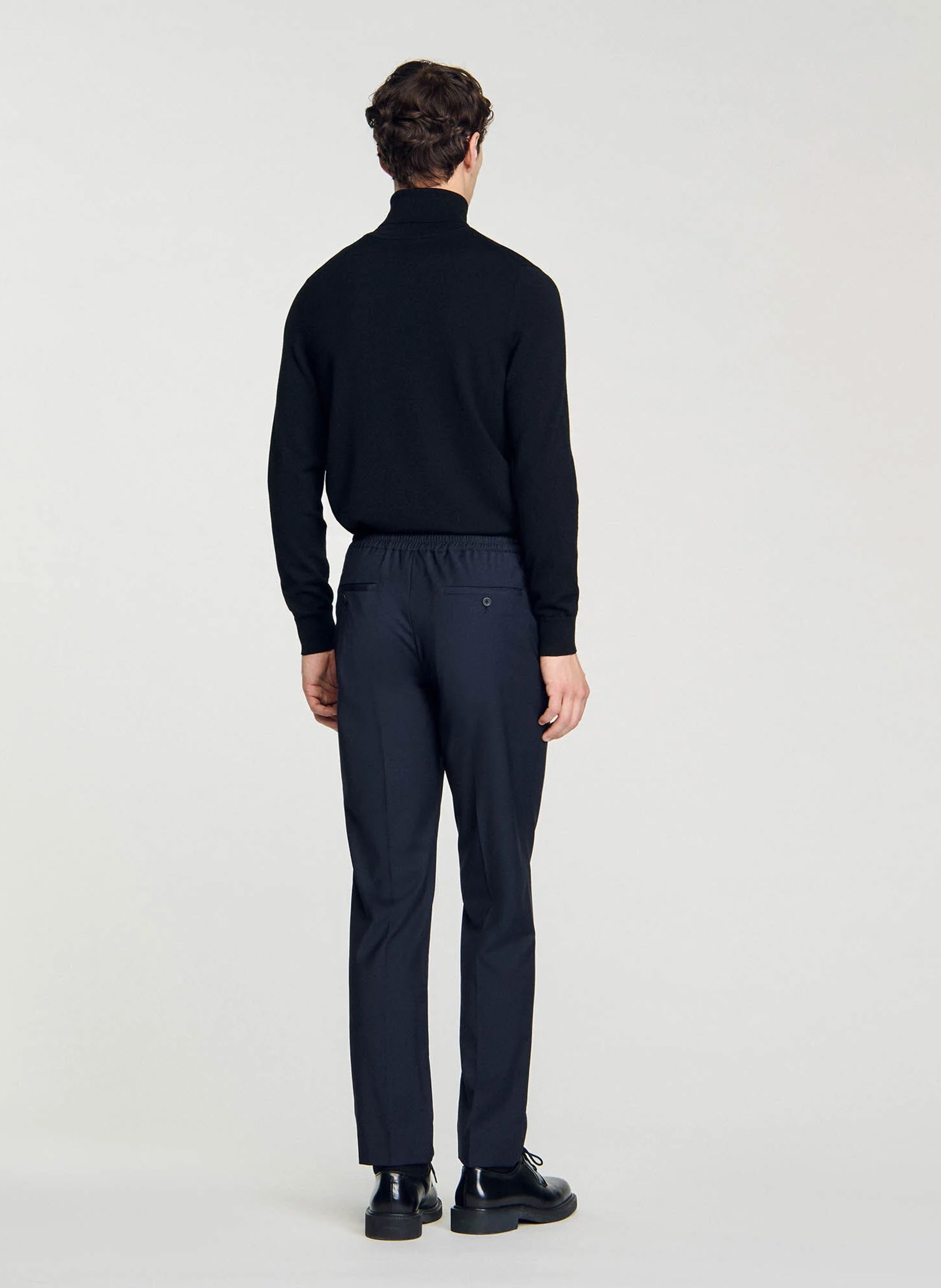 Pantalon droit élastiqué SANDRO Bleu