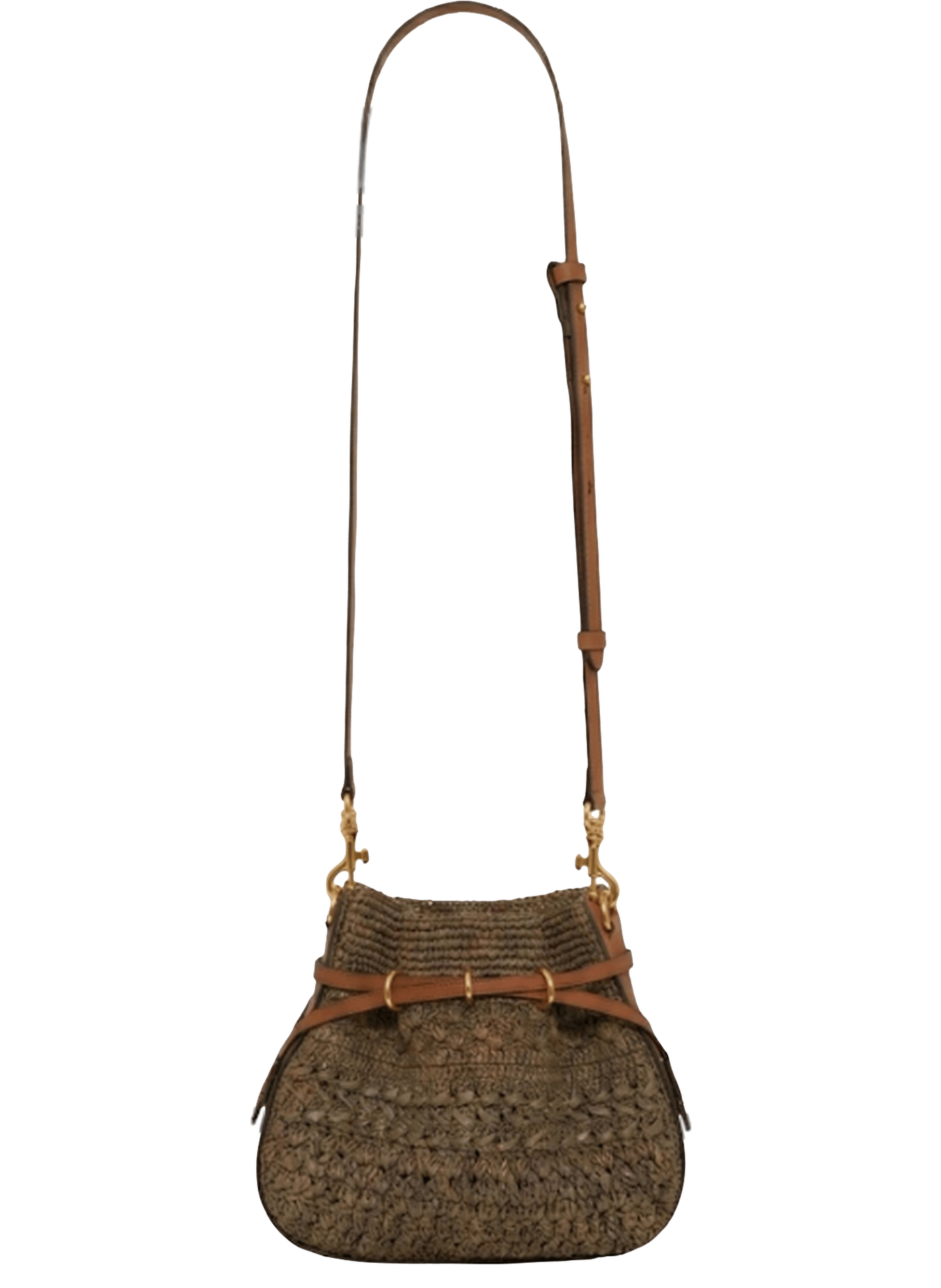 Sac en raphia et cuir - le mini romy GERARD DAREL Kaki