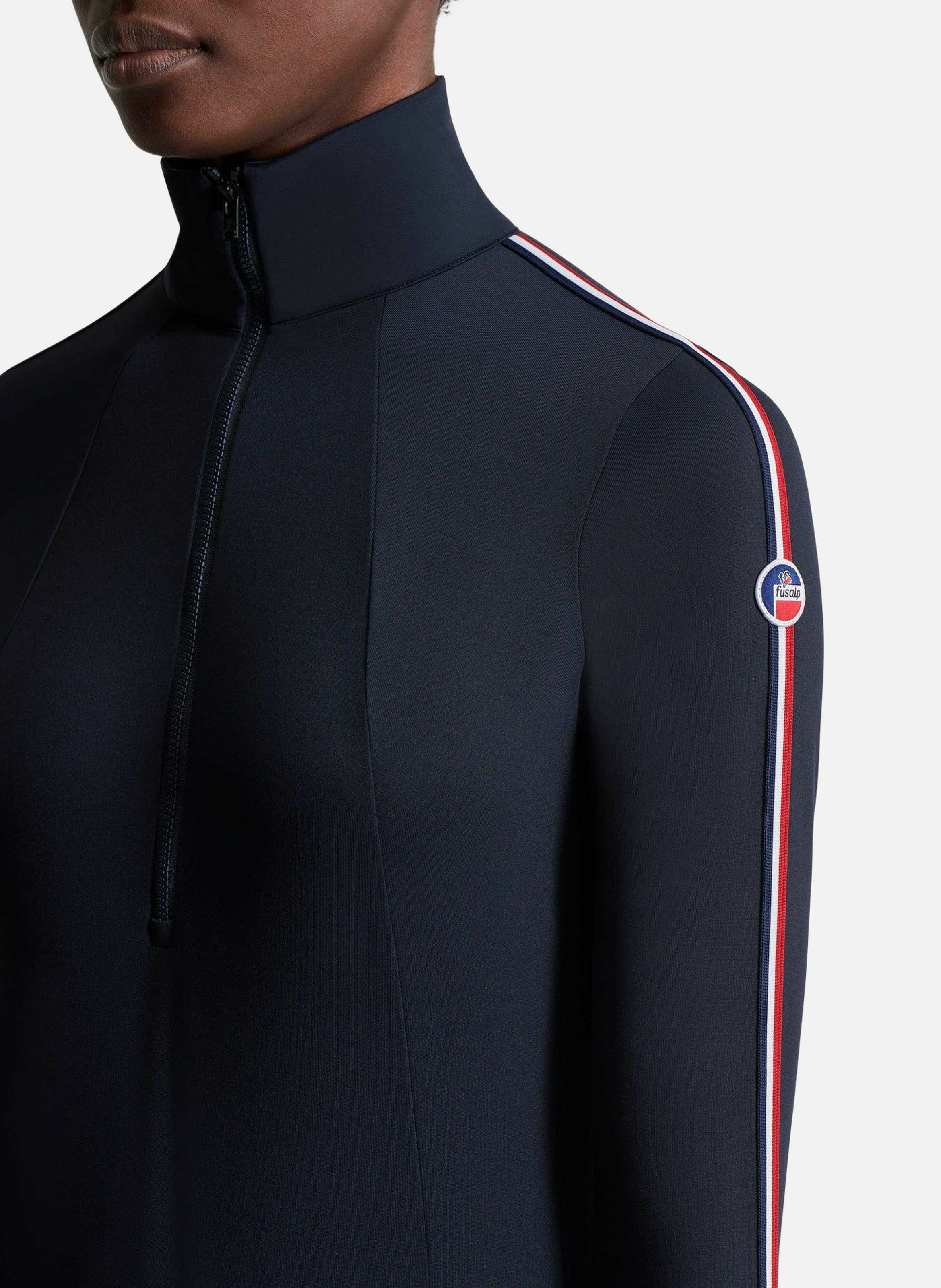 Stellia high-neck fitted sweater. FUSALP Blue