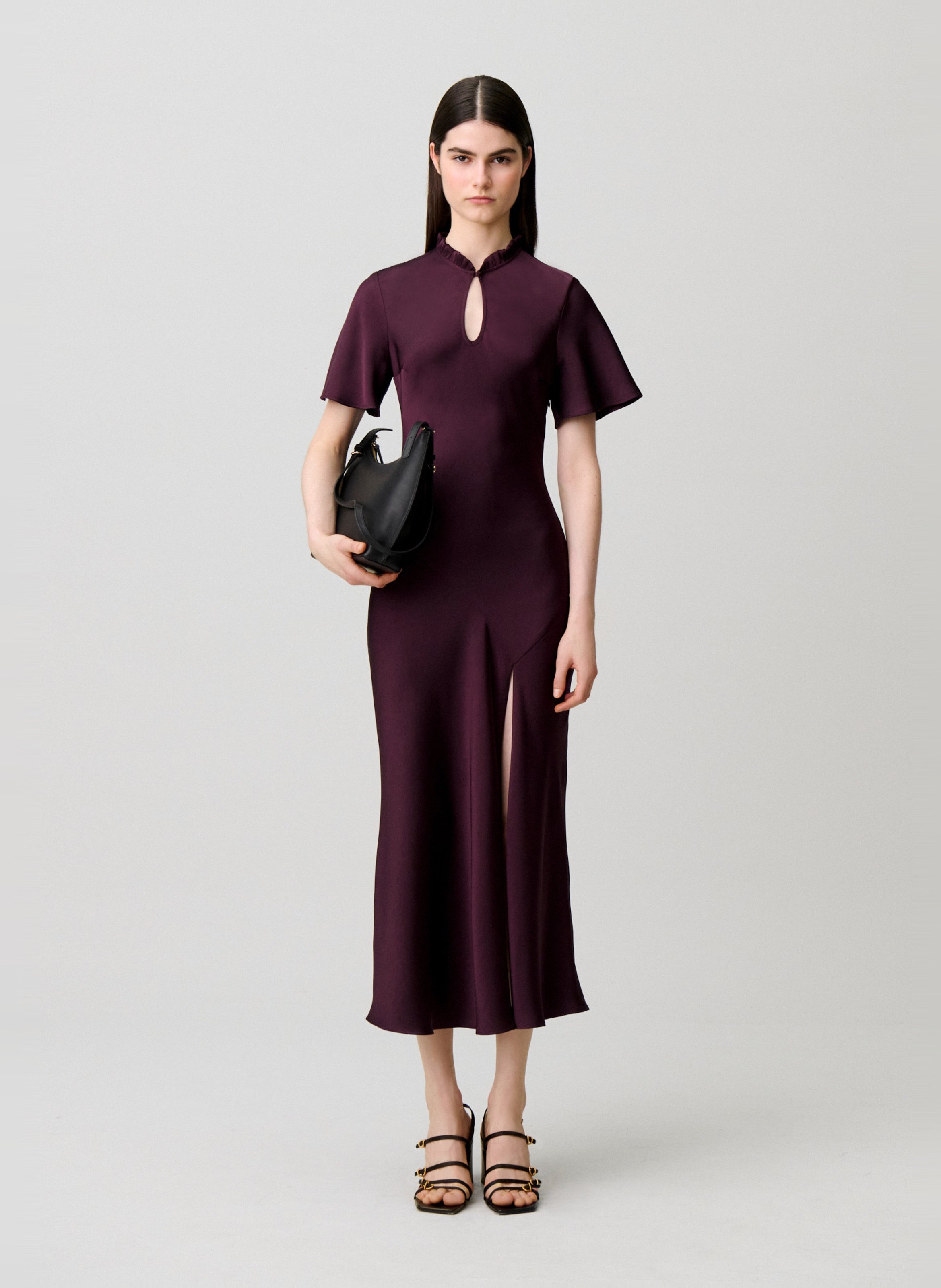 Robe longue cintrée manches courtes CLAUDIE PIERLOT Violet