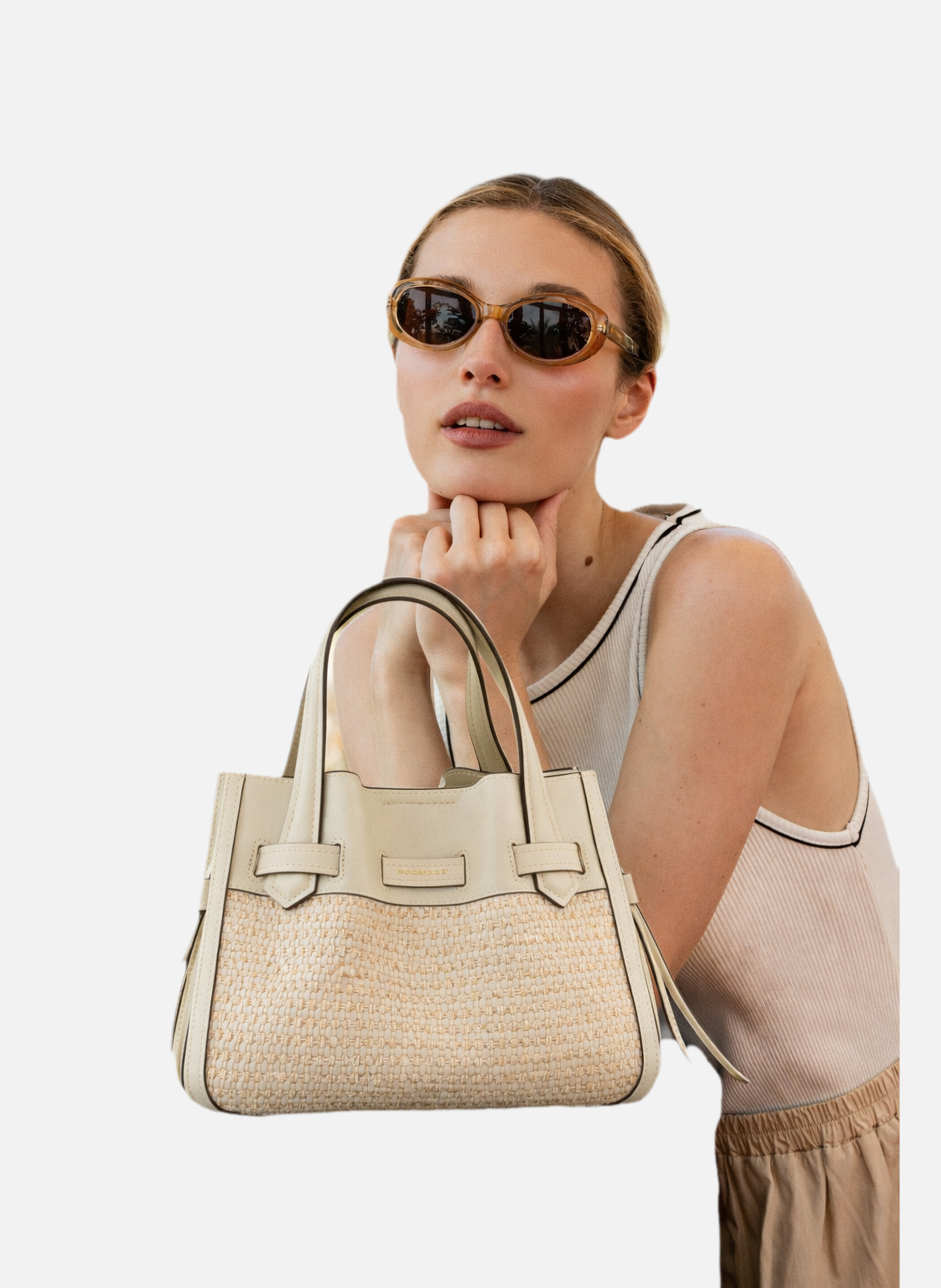 Blossom tressé | sac à main POURCHET Beige
