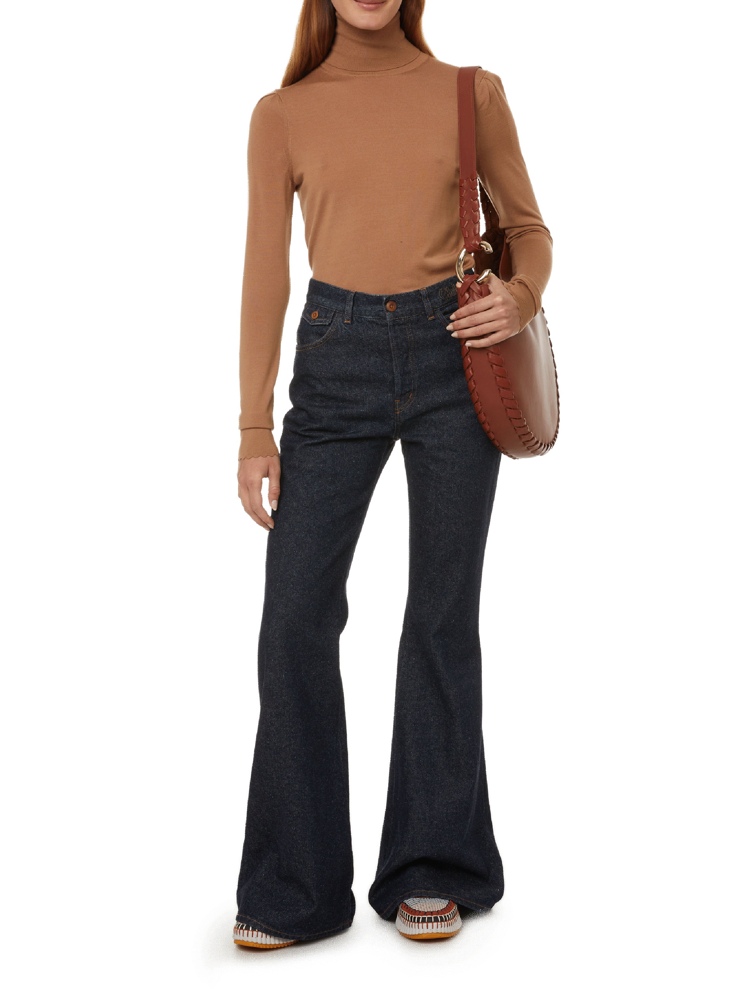 Flare jeans van katoen en hennep CHLOÉ Blauw