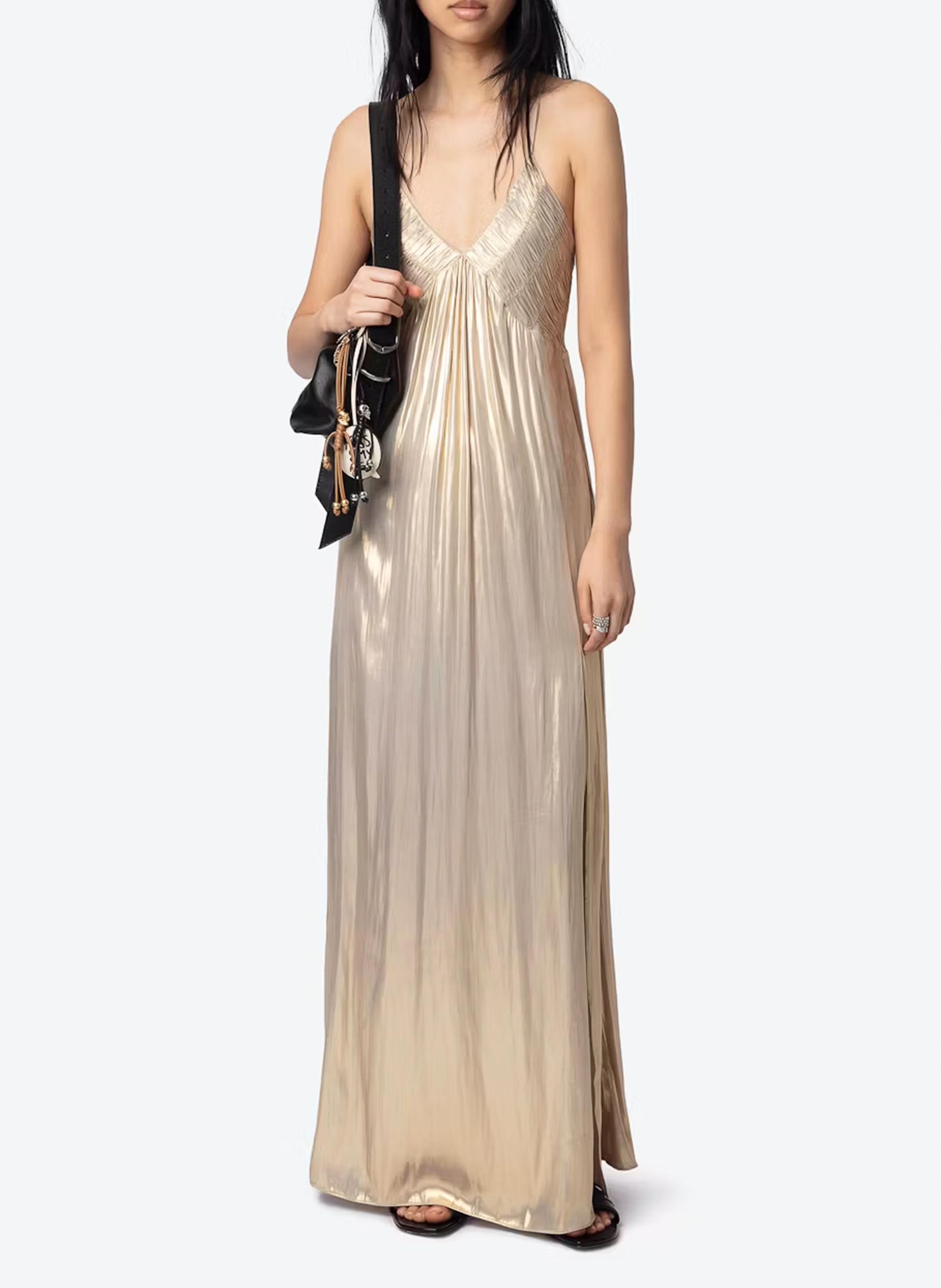 Long dress with V-neck in rayon ZADIG&VOLTAIRE Golden