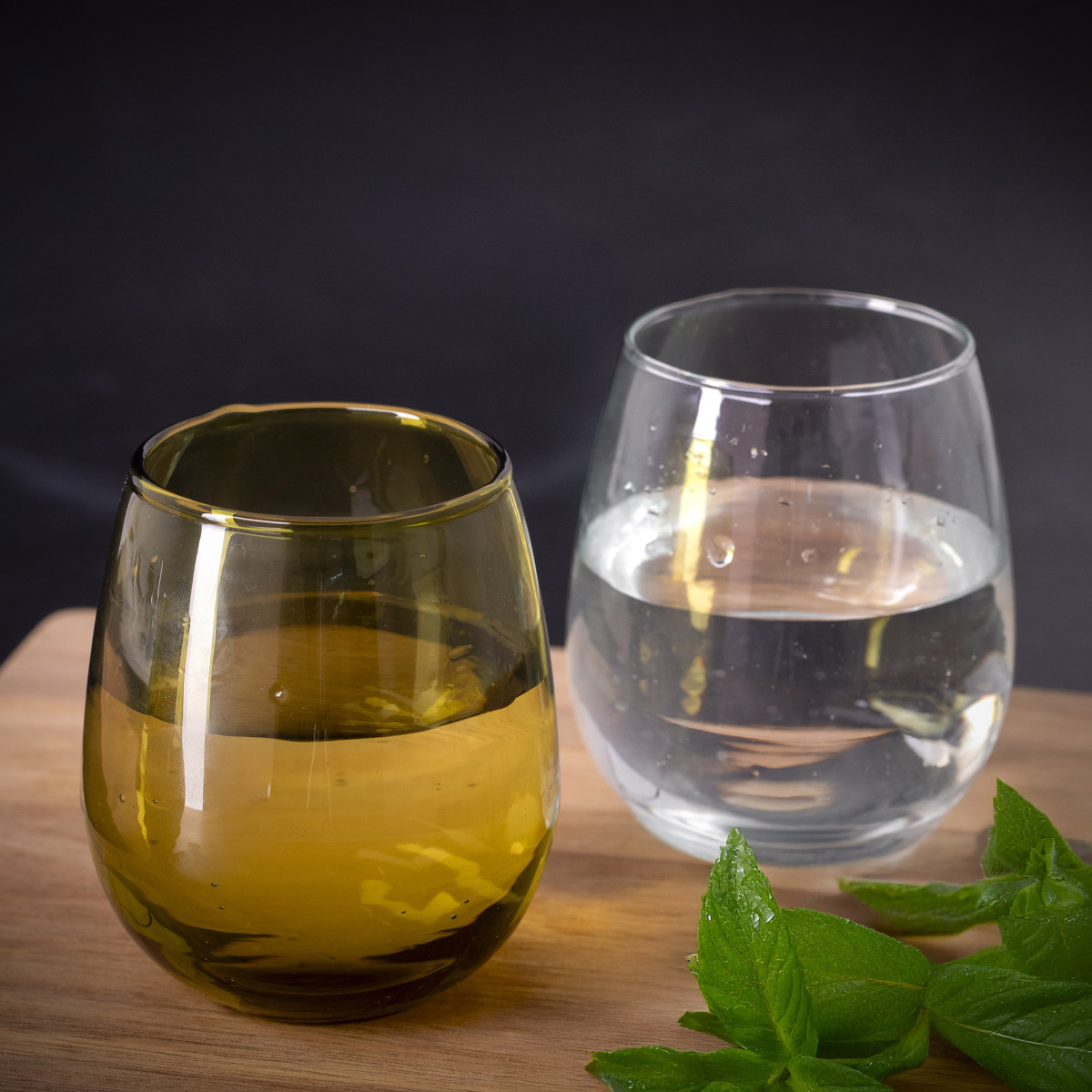 Nour - lot 6 gobelets 30 cl en verre recyclé soufflés bouche MEDARD DE NOBLAT Orange