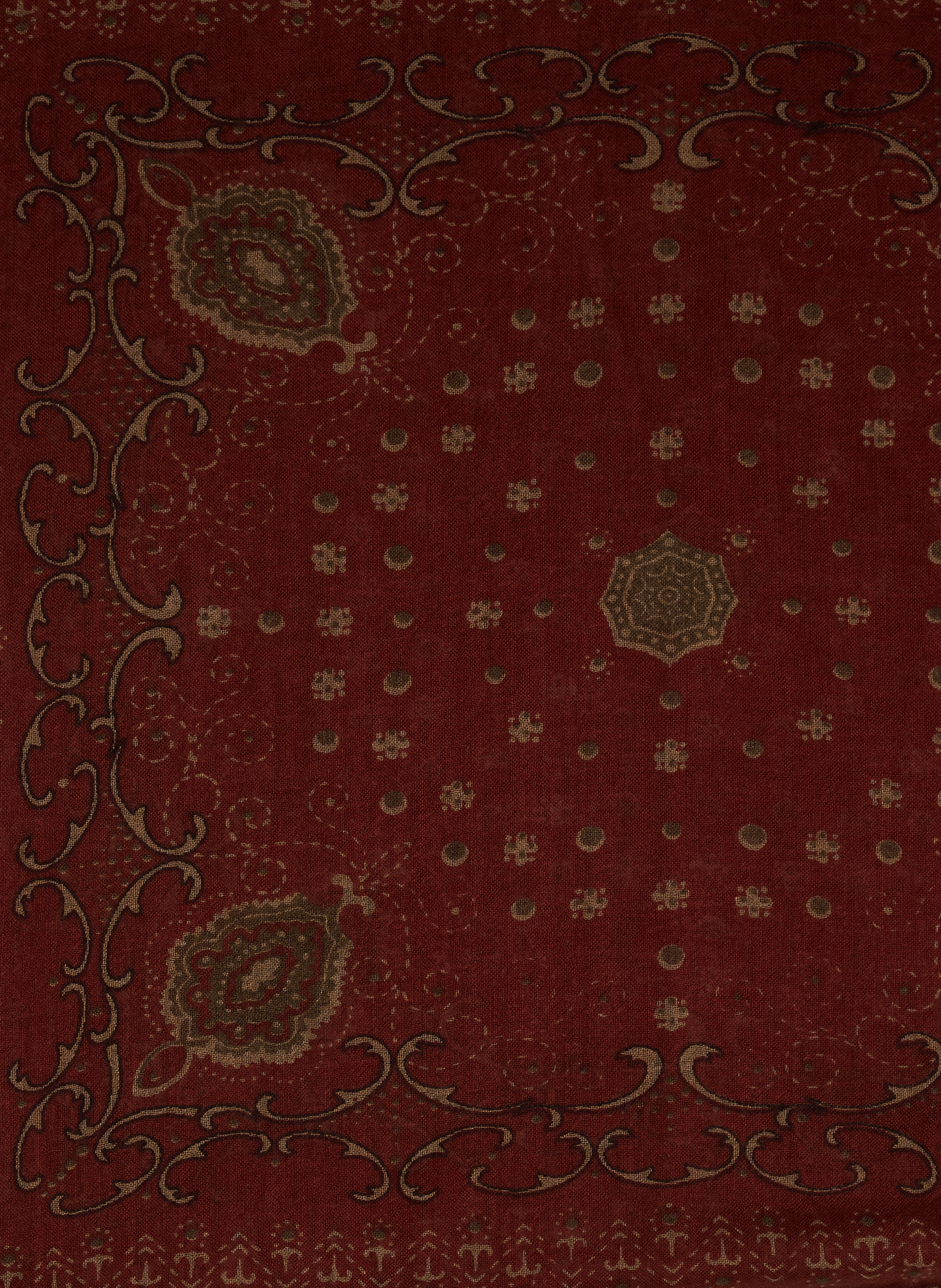 Sjaal met motieven van zuivere wol SAISON 1865 Rood