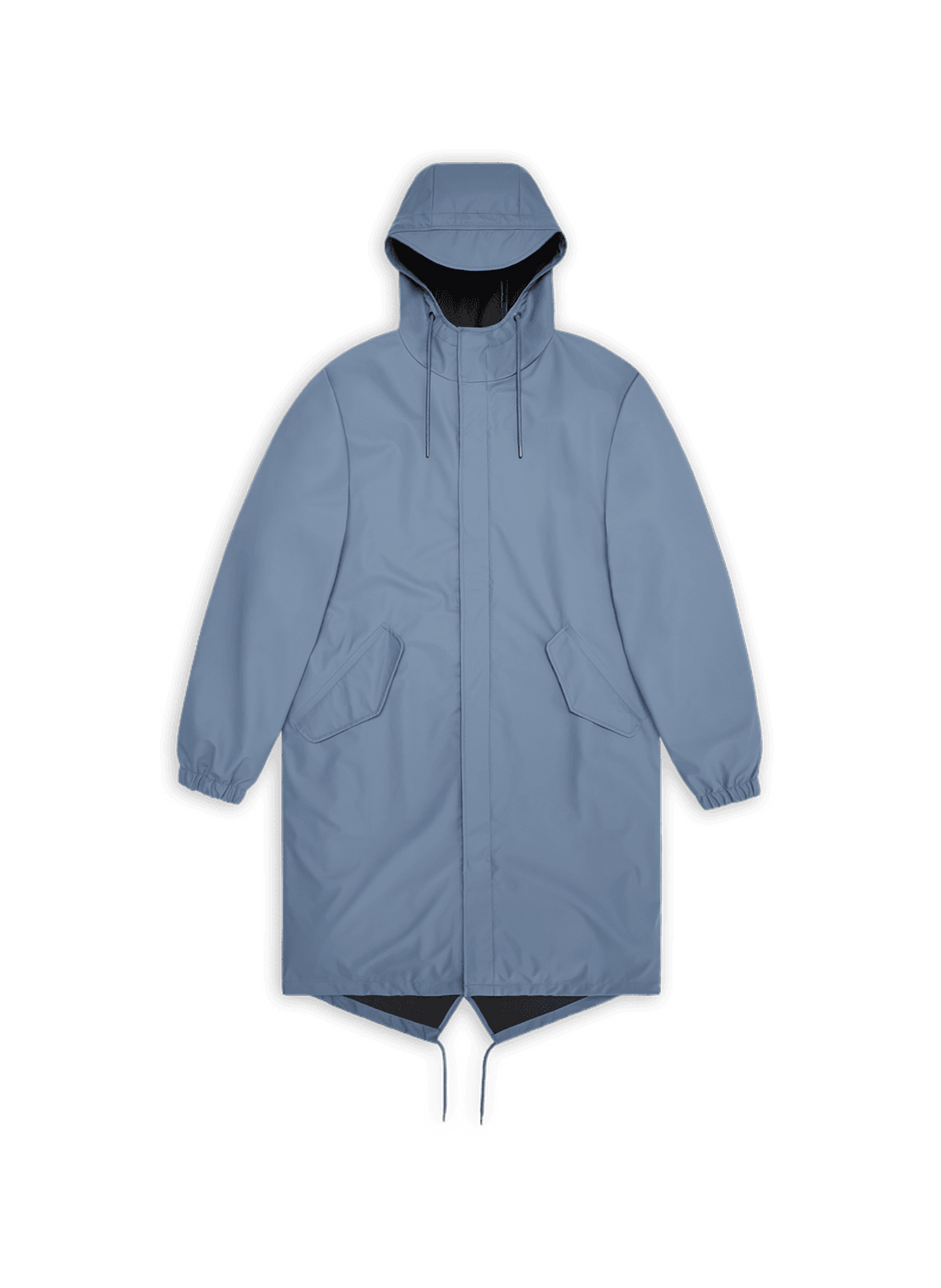 Straight hooded parka with long sleeves RAINS Blue