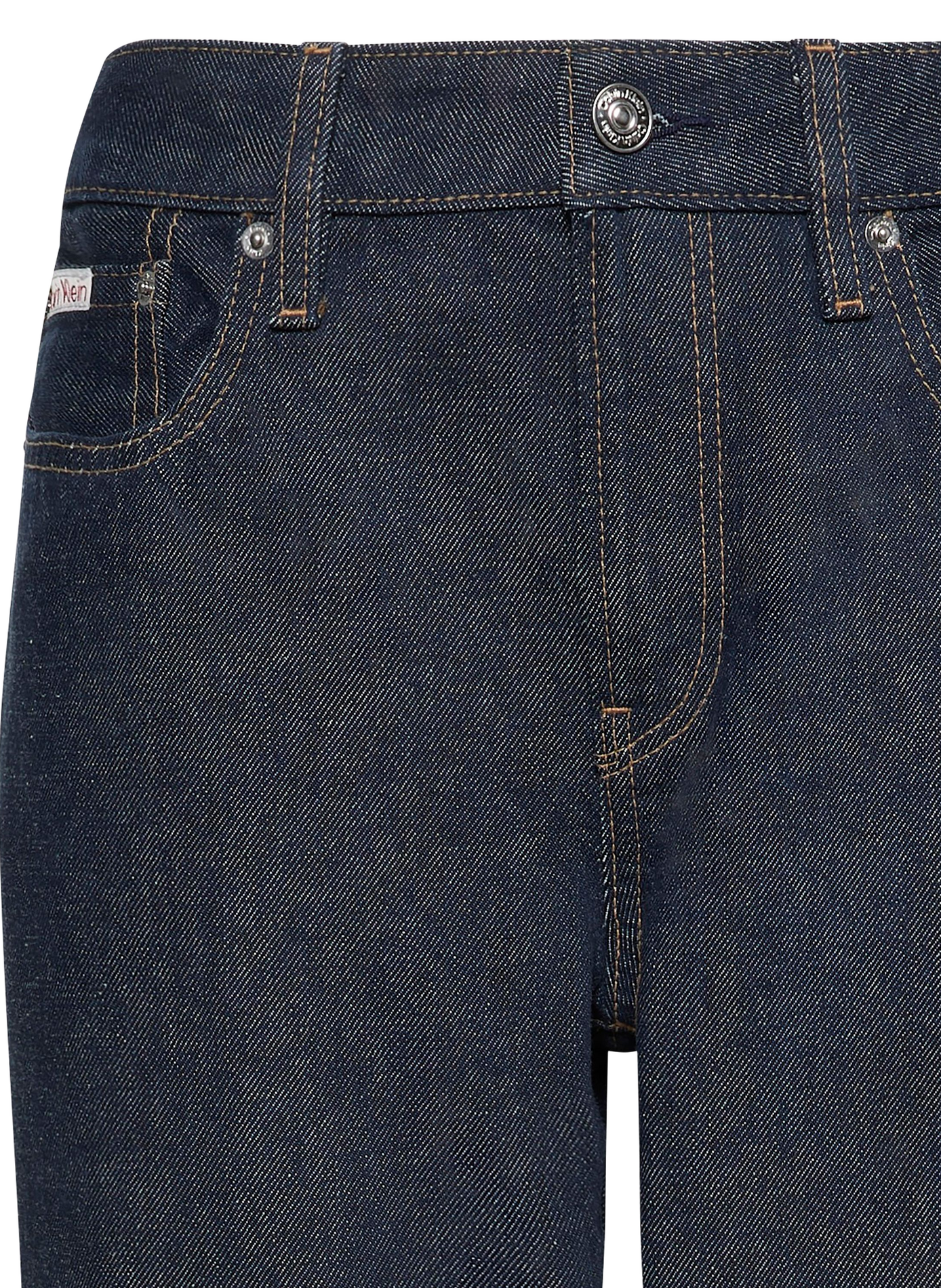 Rohes gerades Baumwoll-Jeans CALVIN KLEIN Blau