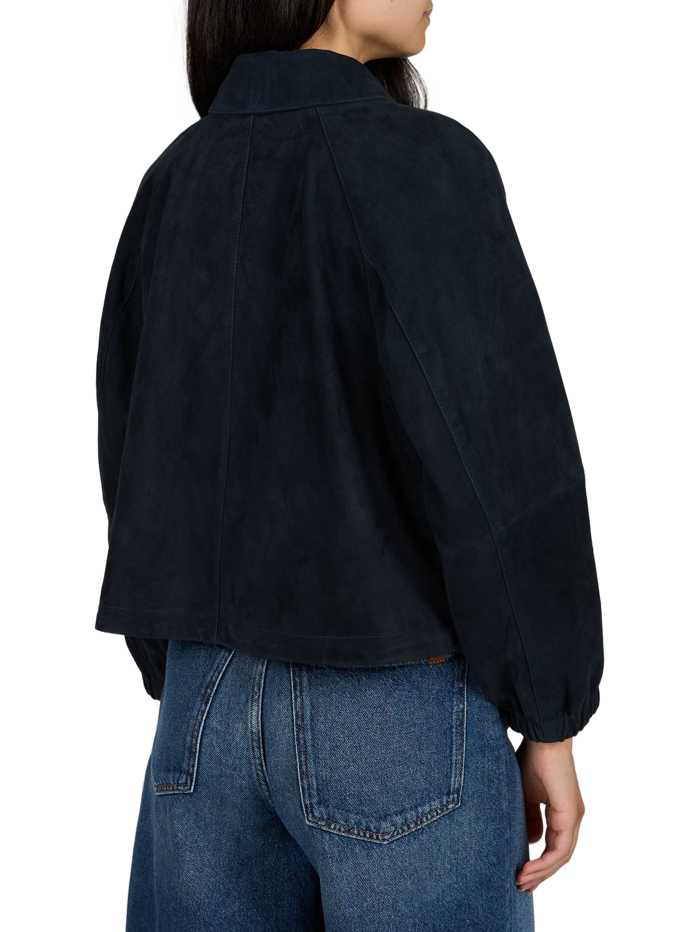 Short suede leather jacket MAX MARA WEEK END Blue