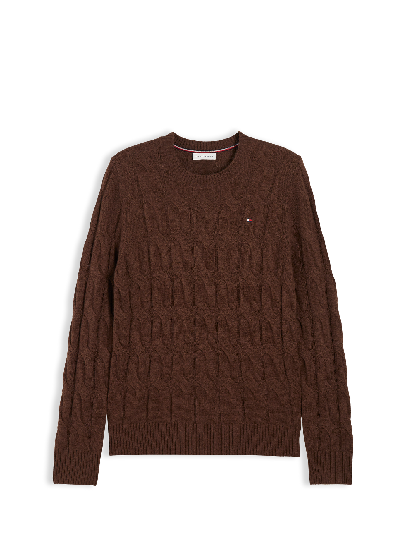 Cable-knit wool jumper TOMMY HILFIGER Brown