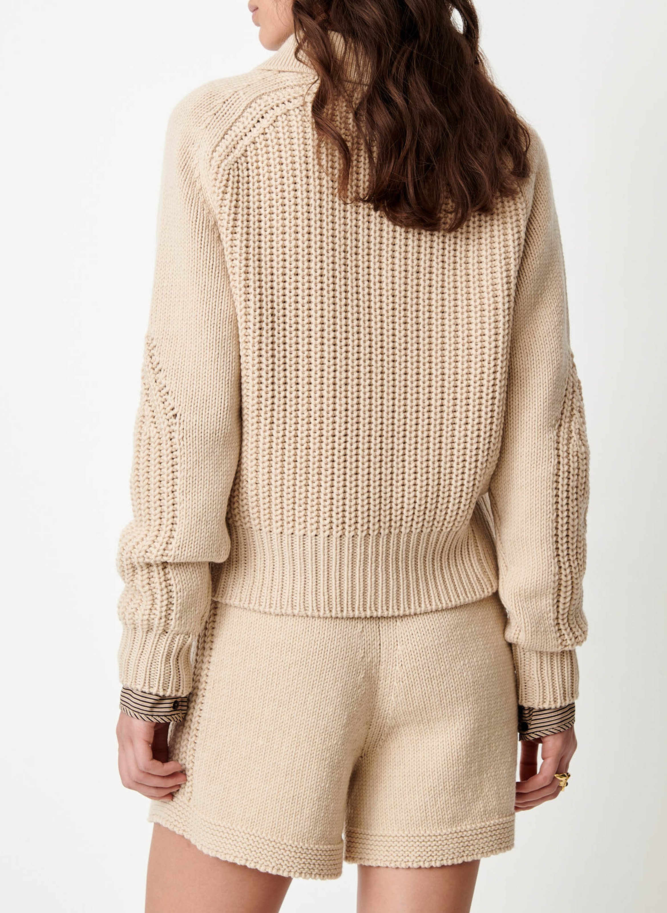 Pull col classique en laine afang SESSUN Beige