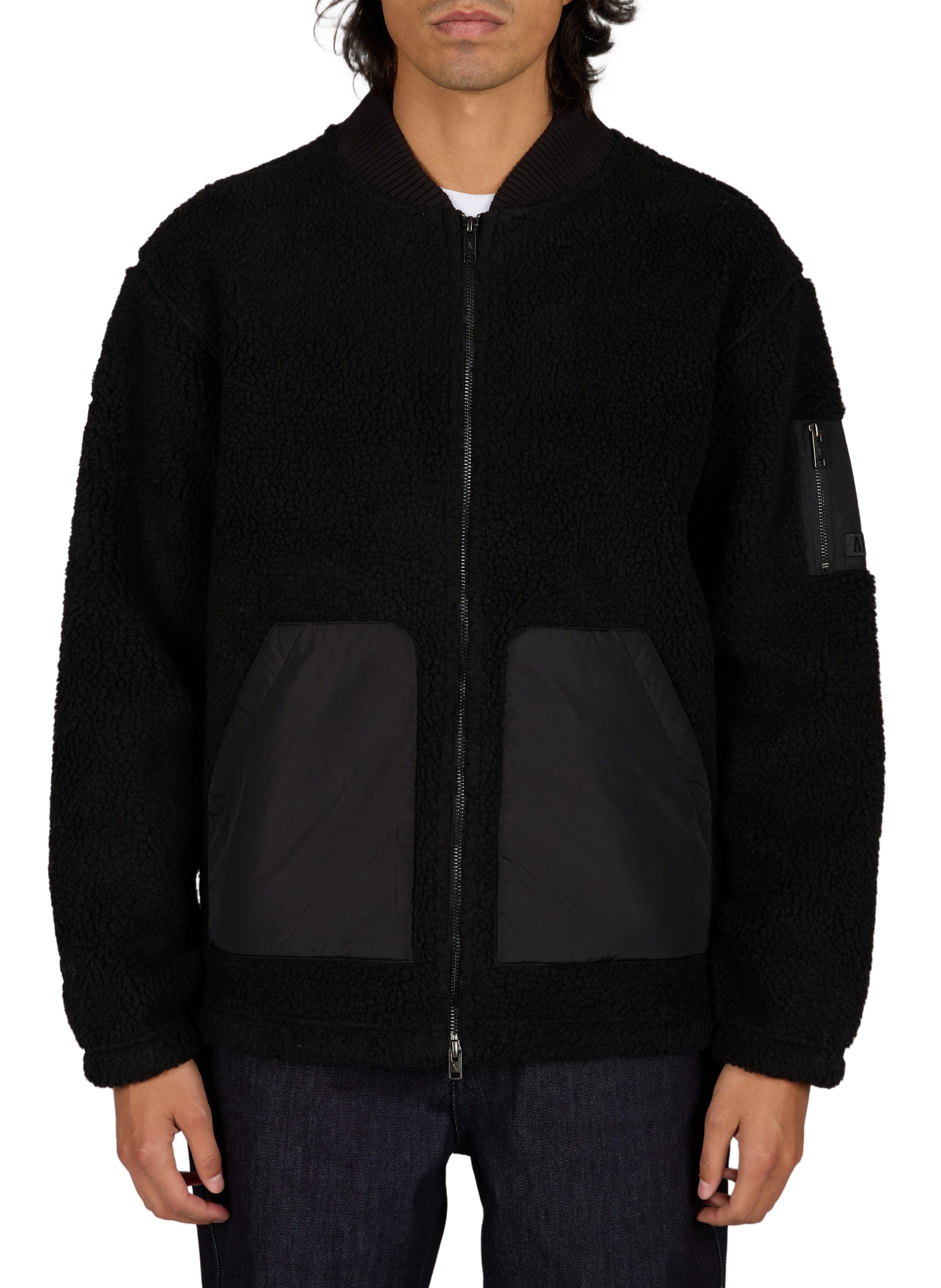 Fluffy teddy-collar gilet AIGLE Black