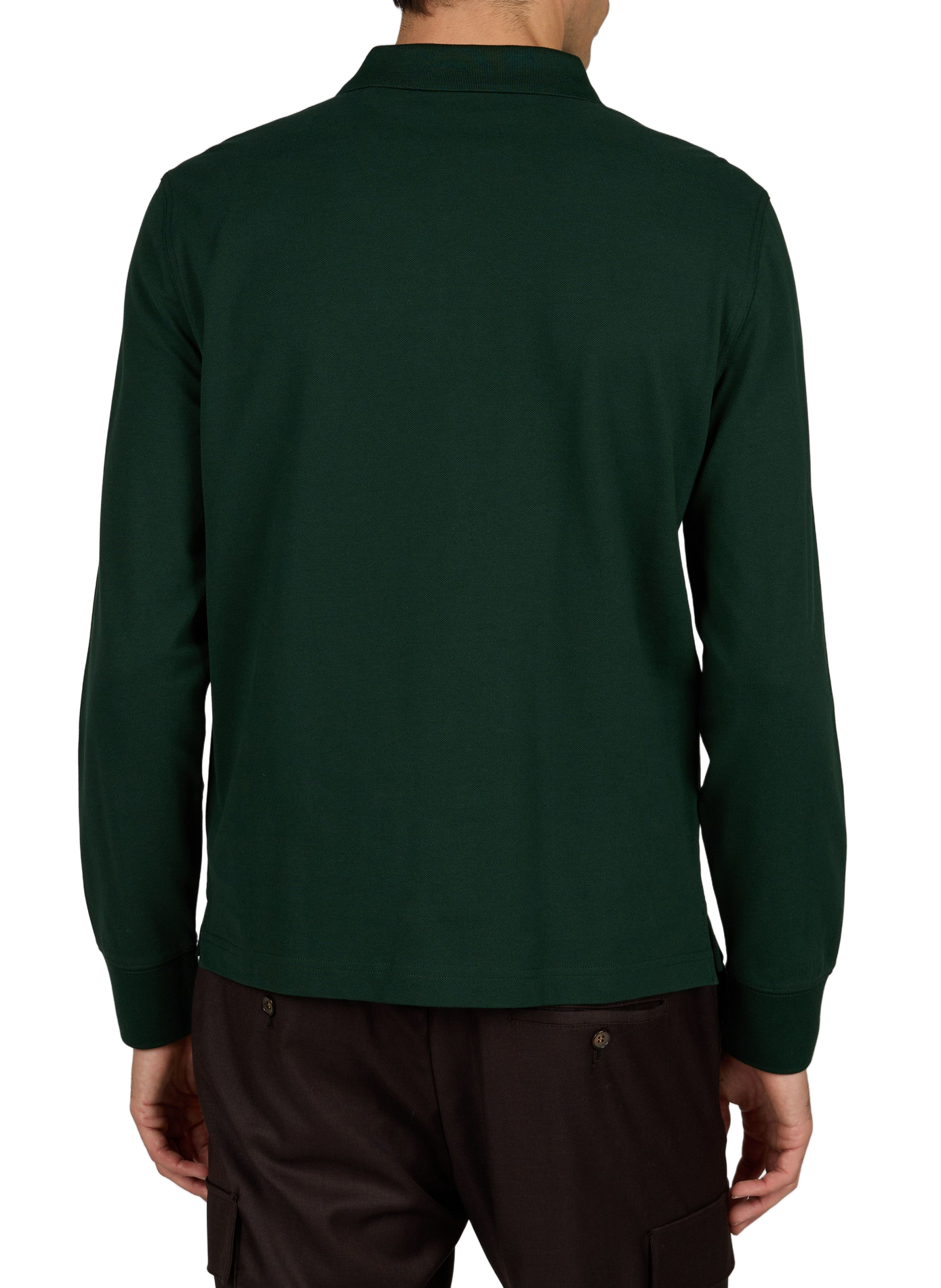 Long-sleeved cotton polo shirt GANT Green
