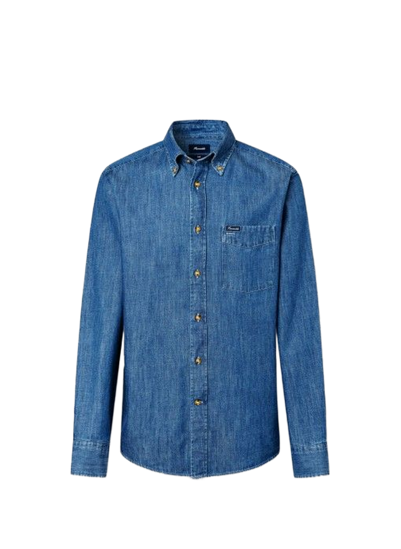 Camicia con collo alla americana in cotone FACONNABLE Blu