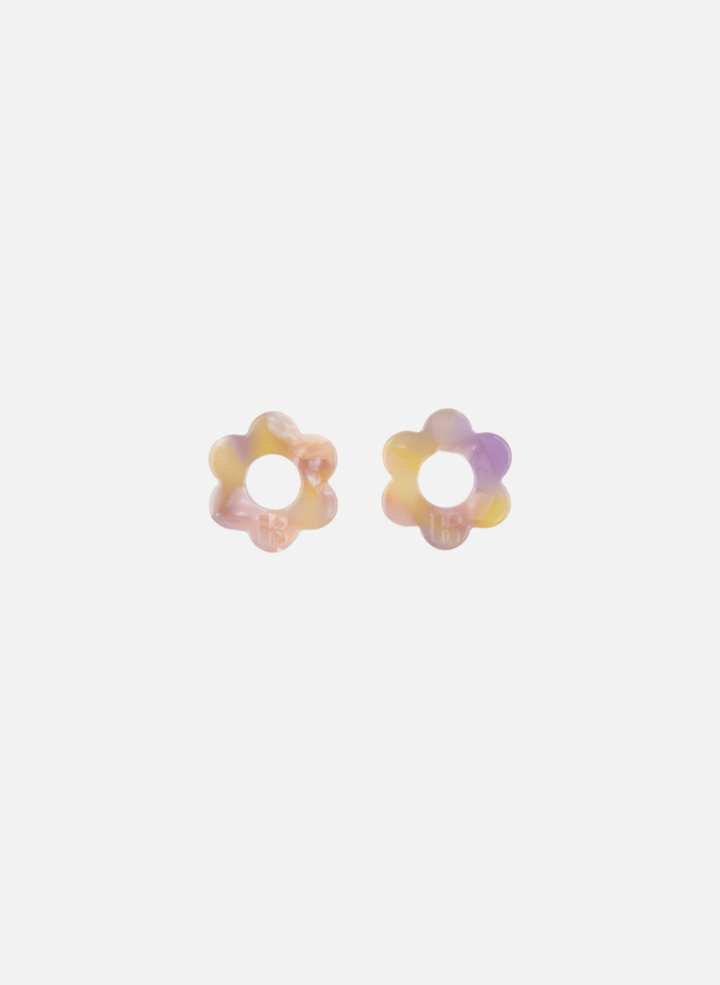 Charms baby fleurette en acétate de cellulose  Rose orangé