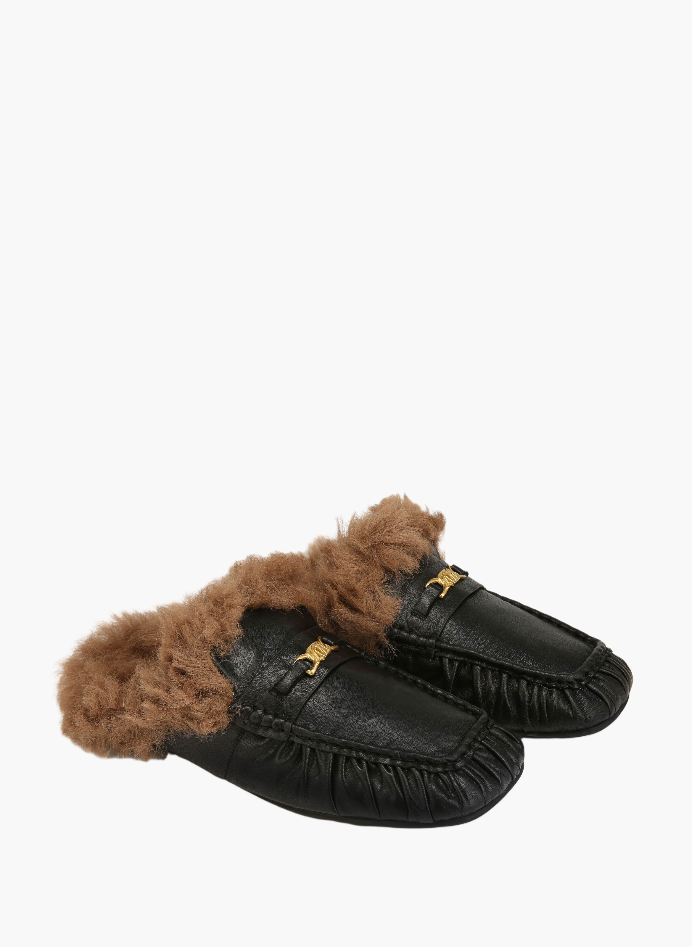 Mules ritz en cuir NAKED WOLFE Noir