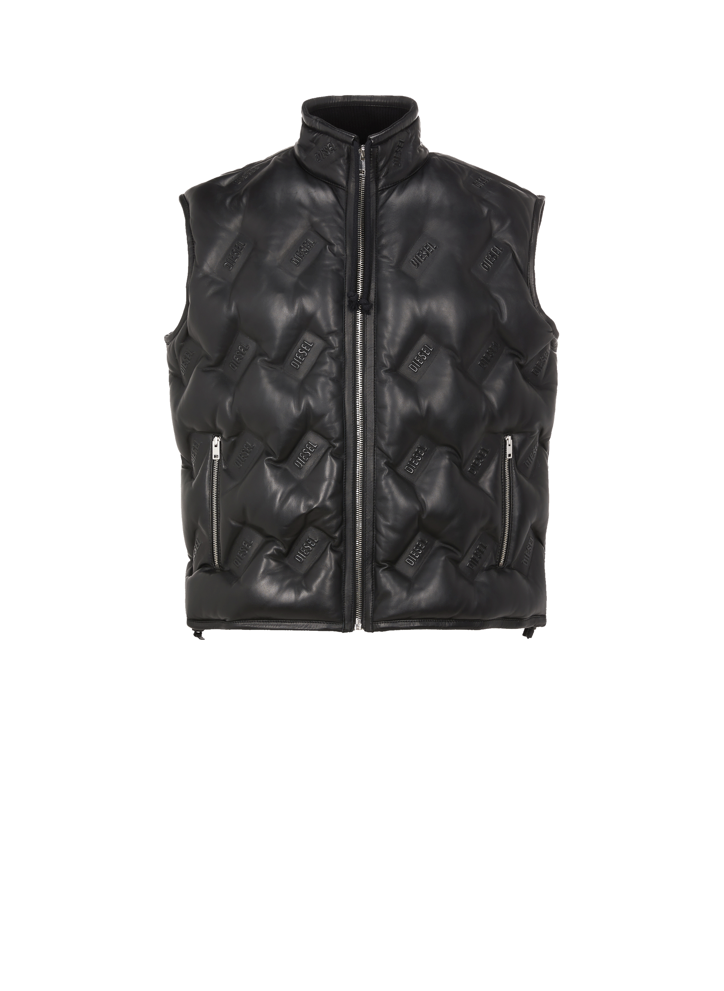 Doudoune sans manche en cuir