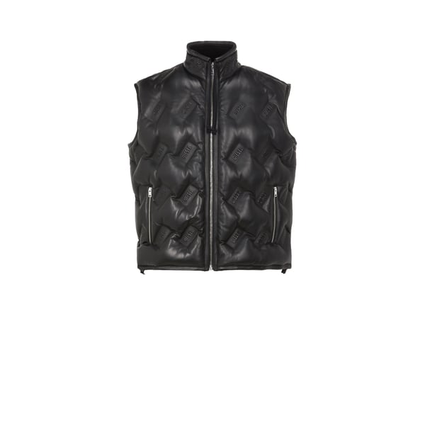 Doudoune sans manche en cuir