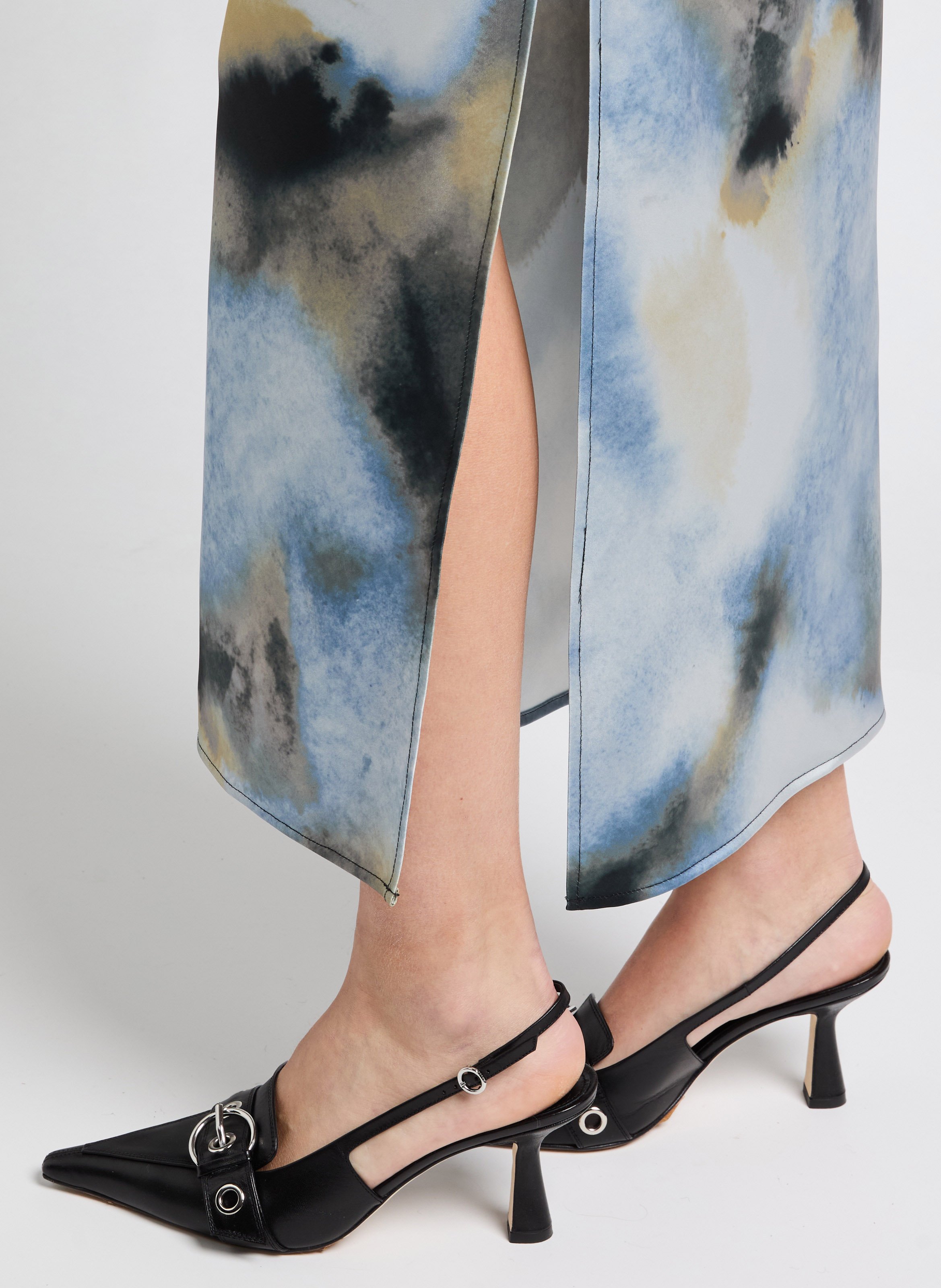 Robe longue satiné SAMSOE SAMSOE Bleu