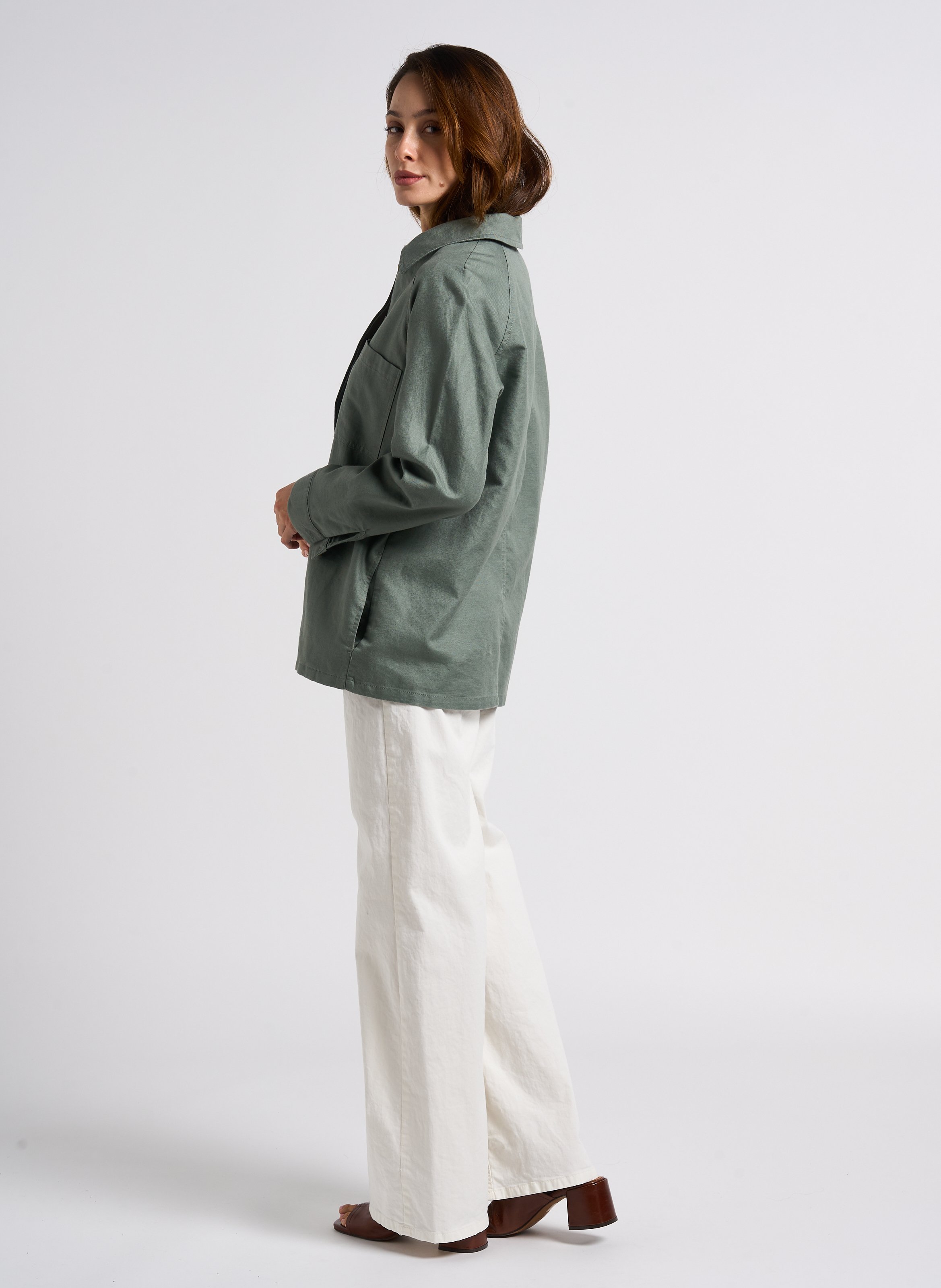 Mules à talon en cuir Butterfly JONAK Marron