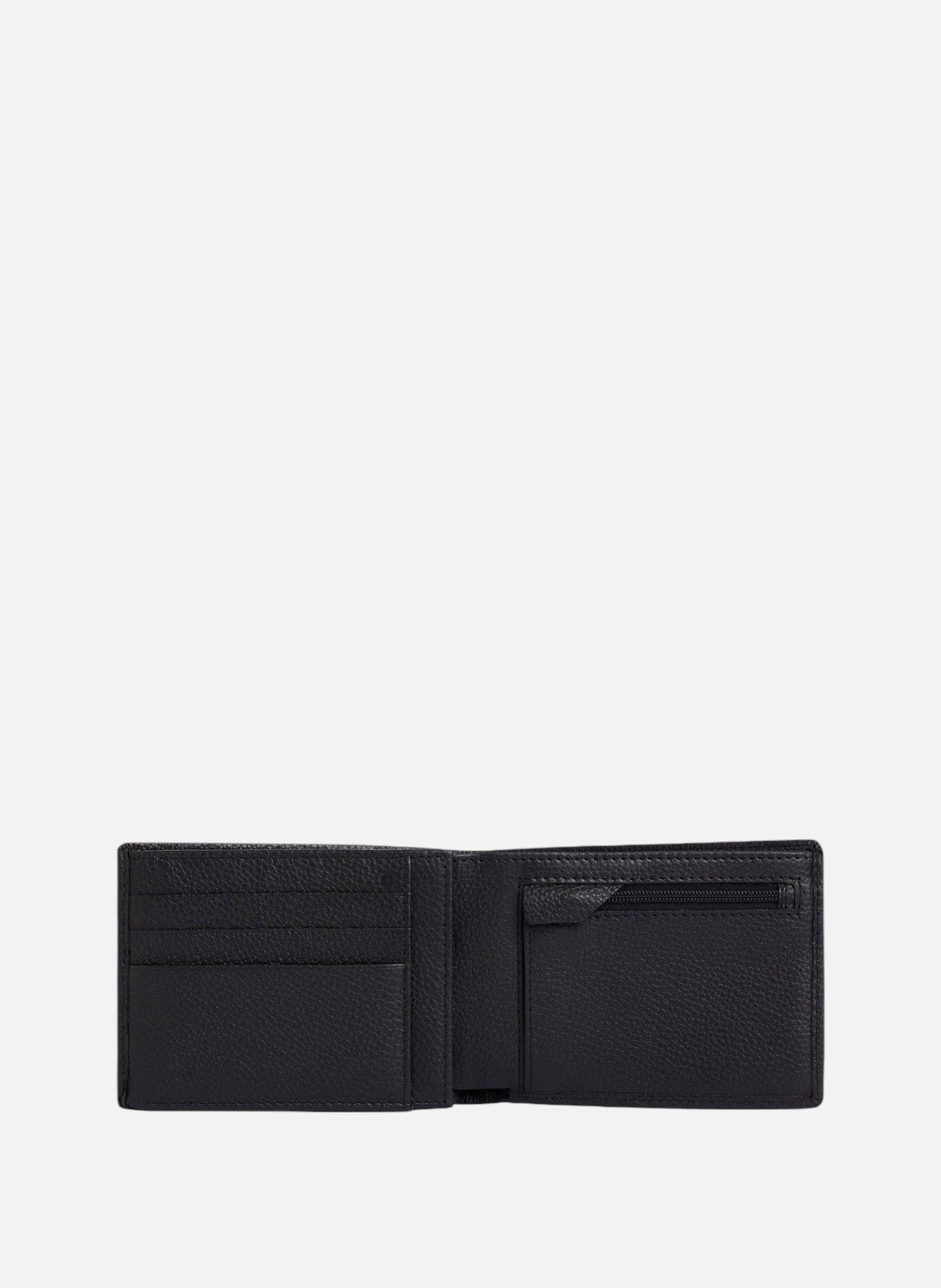 Portefeuille horizontal zippé 2 volets charles en cuir grainé LE TANNEUR Noir