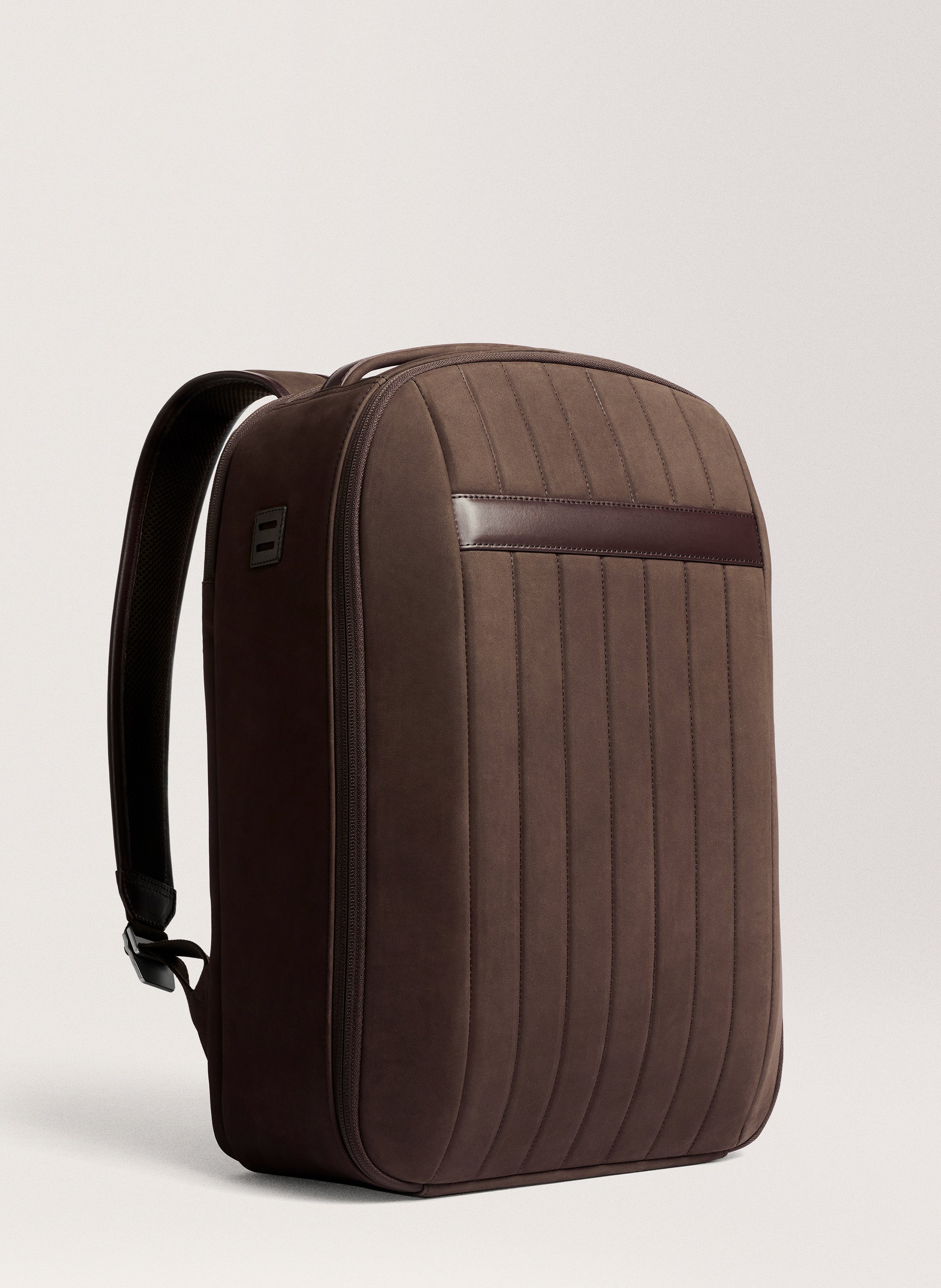 Sac à dos '72-hour' en cuir nubuck CARL FRIEDRIK Marron