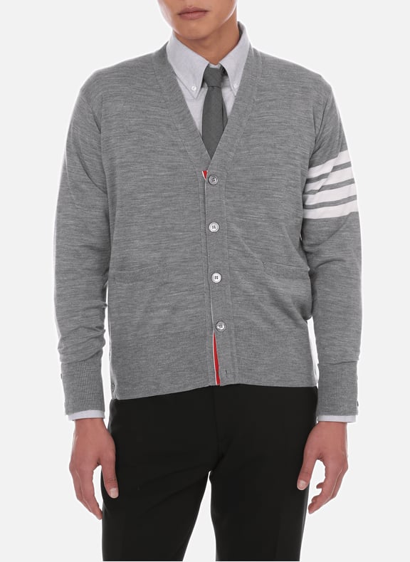 Wool cardigan Grey by THOM BROWNE THOM BROWNE Wool cardigan Grey
