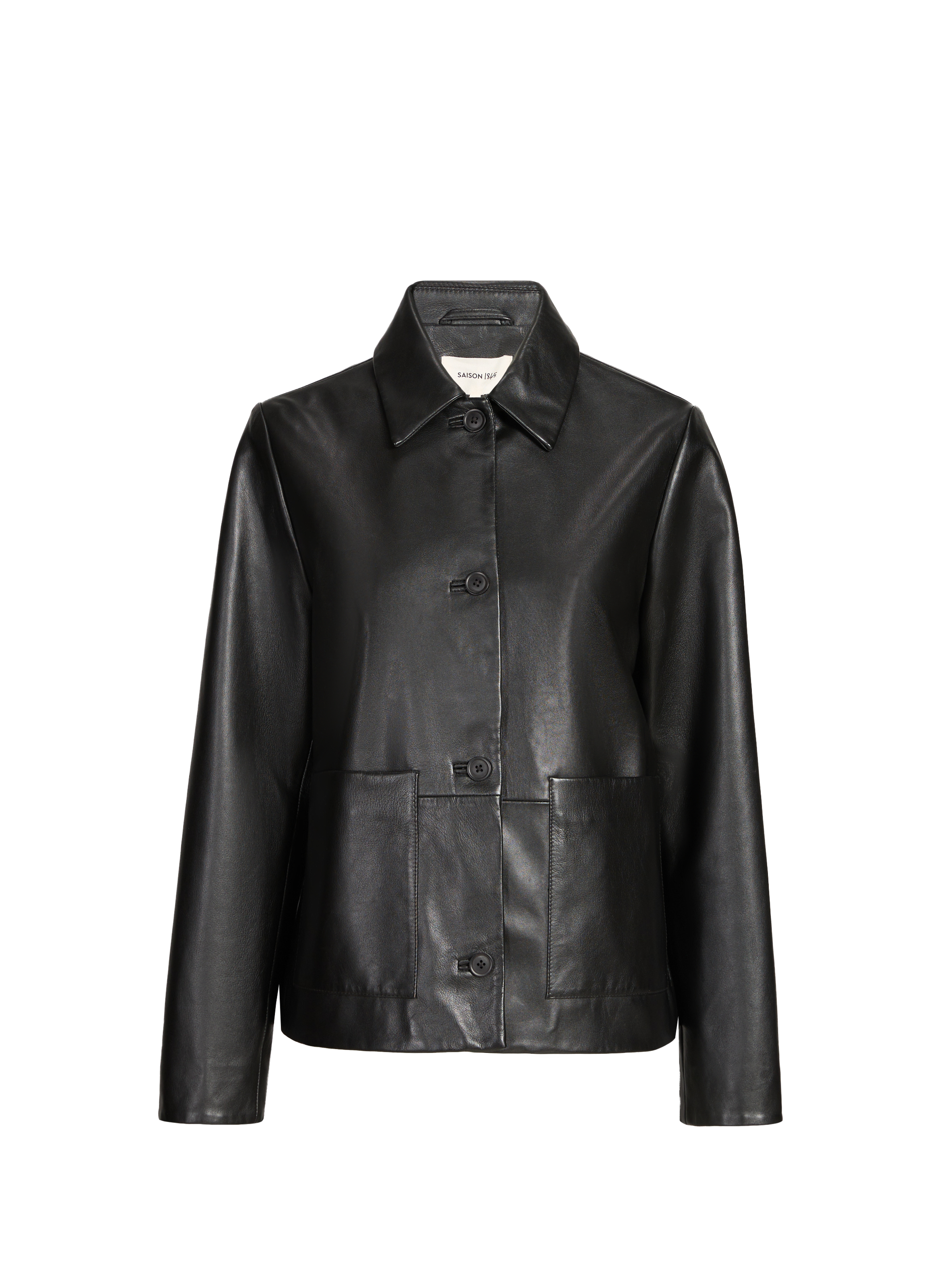 Veste droite Wom en cuir SAISON 1865 Noir