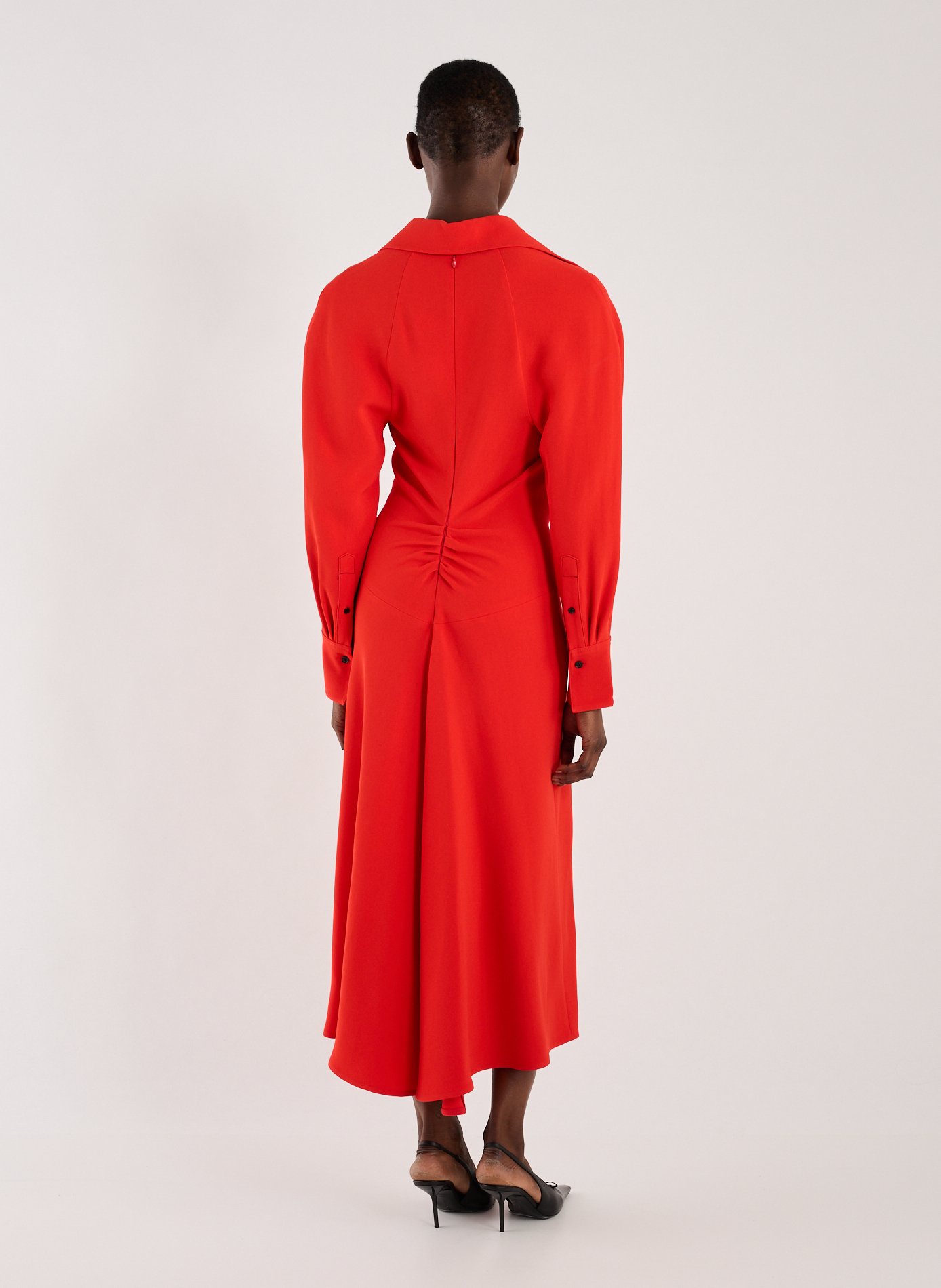 Fitted midi dress with collar VICTORIA BECKHAM Red