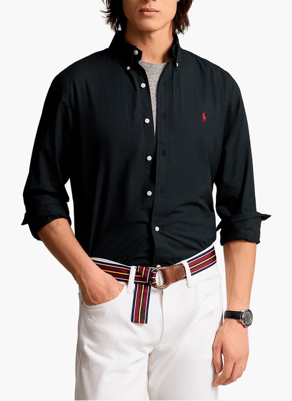 Long-Sleeve cotton shirt Black Polo ralph lauren - Men | Printemps.com Long-Sleeve cotton shirt Black Polo ralph lauren - Men | Printemps.com