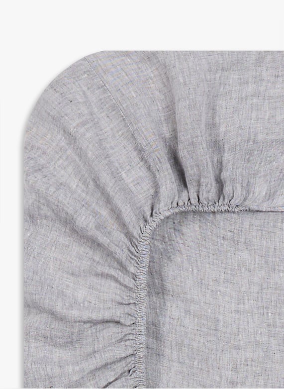Drap housse en lin lavé | Argent by AU PRINTEMPS PARIS Drap housse en lin lavé Argent