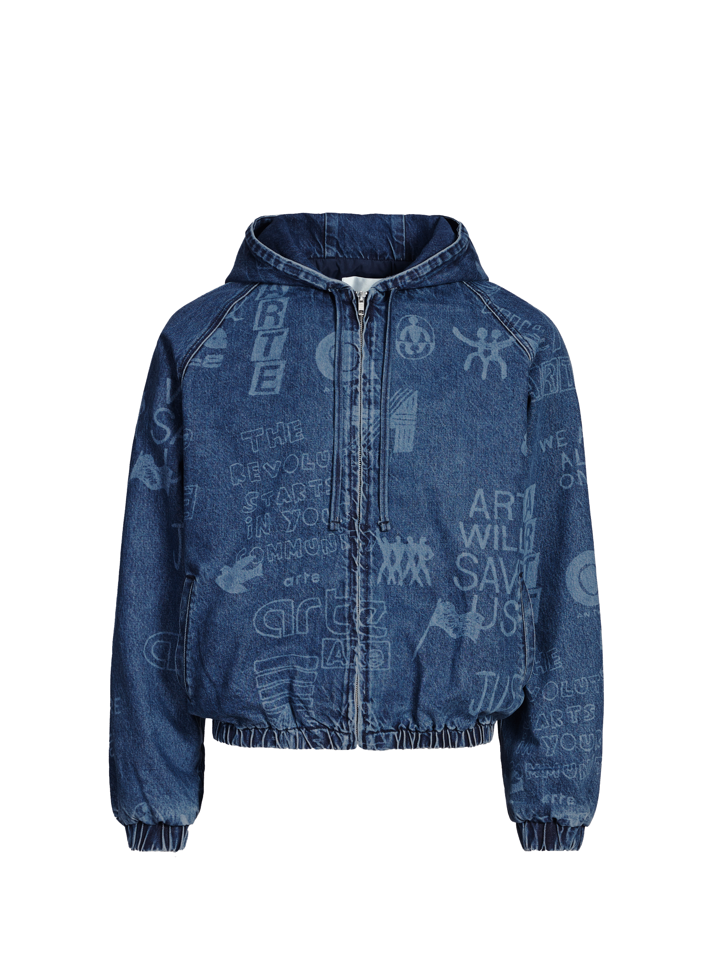 Oversized cotton hooded jacket ARTE ANTWERP Blue