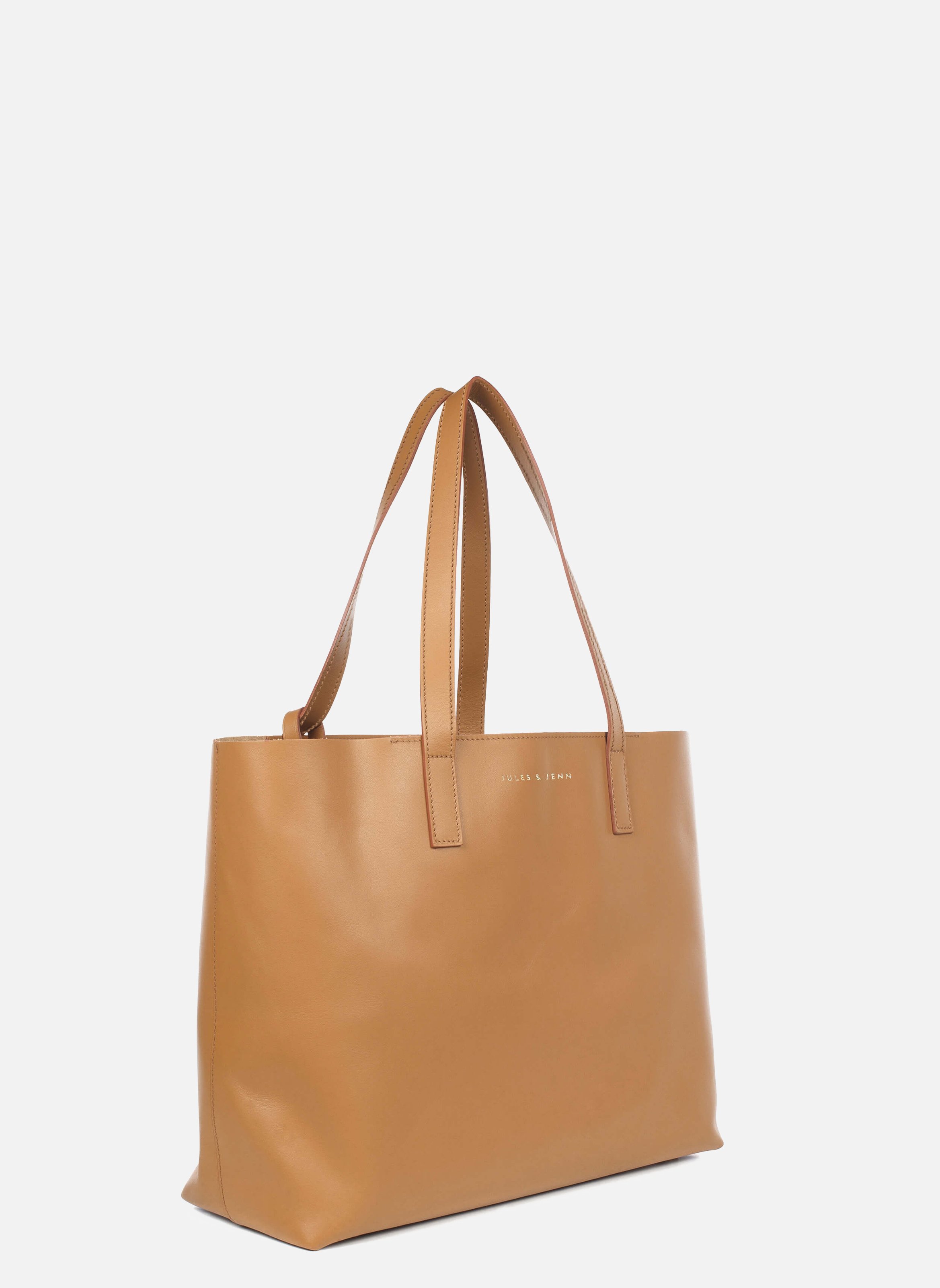 Sac cabas cuir lisse JULES & JENN Marron