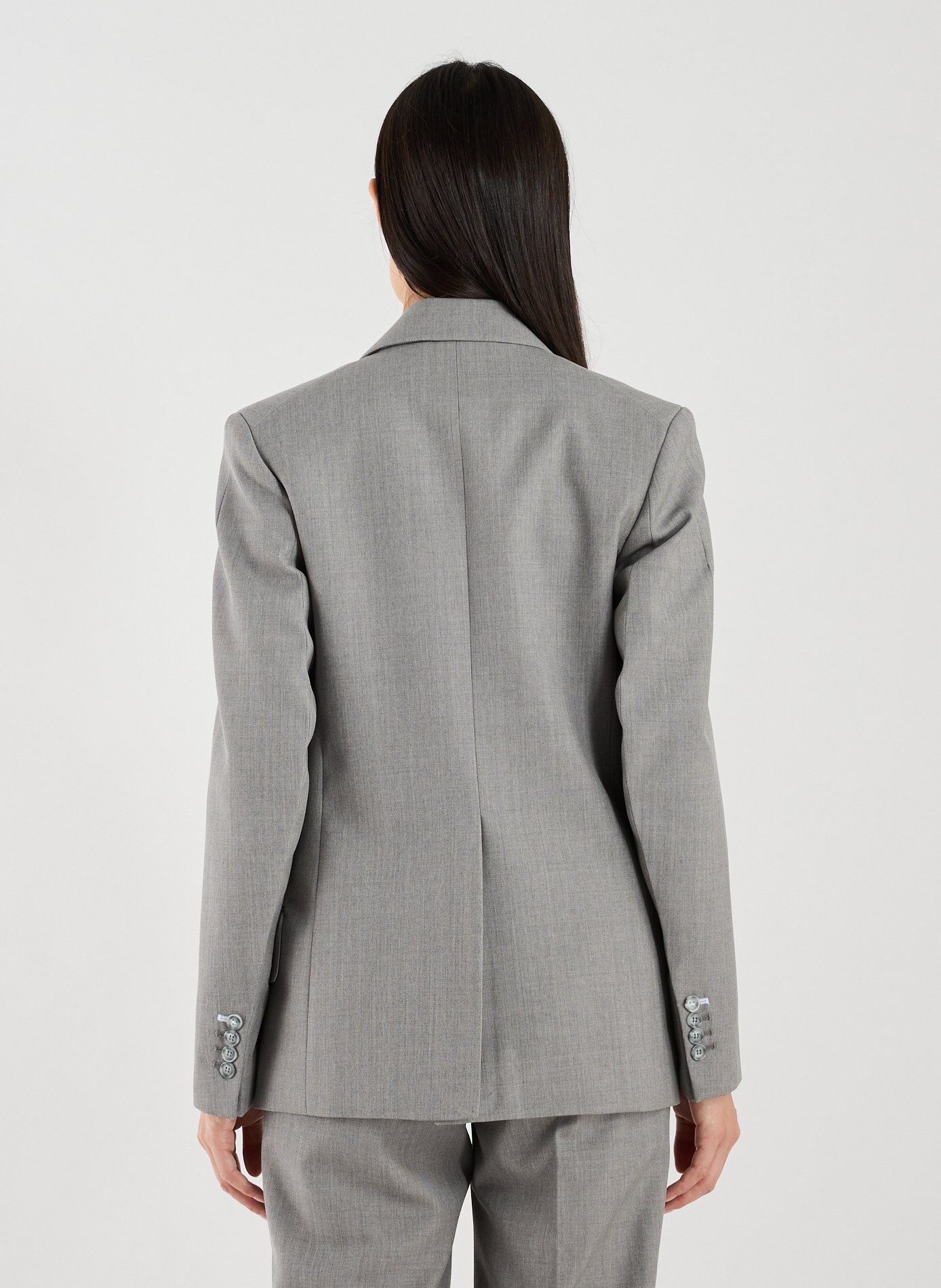 Wool blend blazer with notched lapels VICTORIA BECKHAM Grey