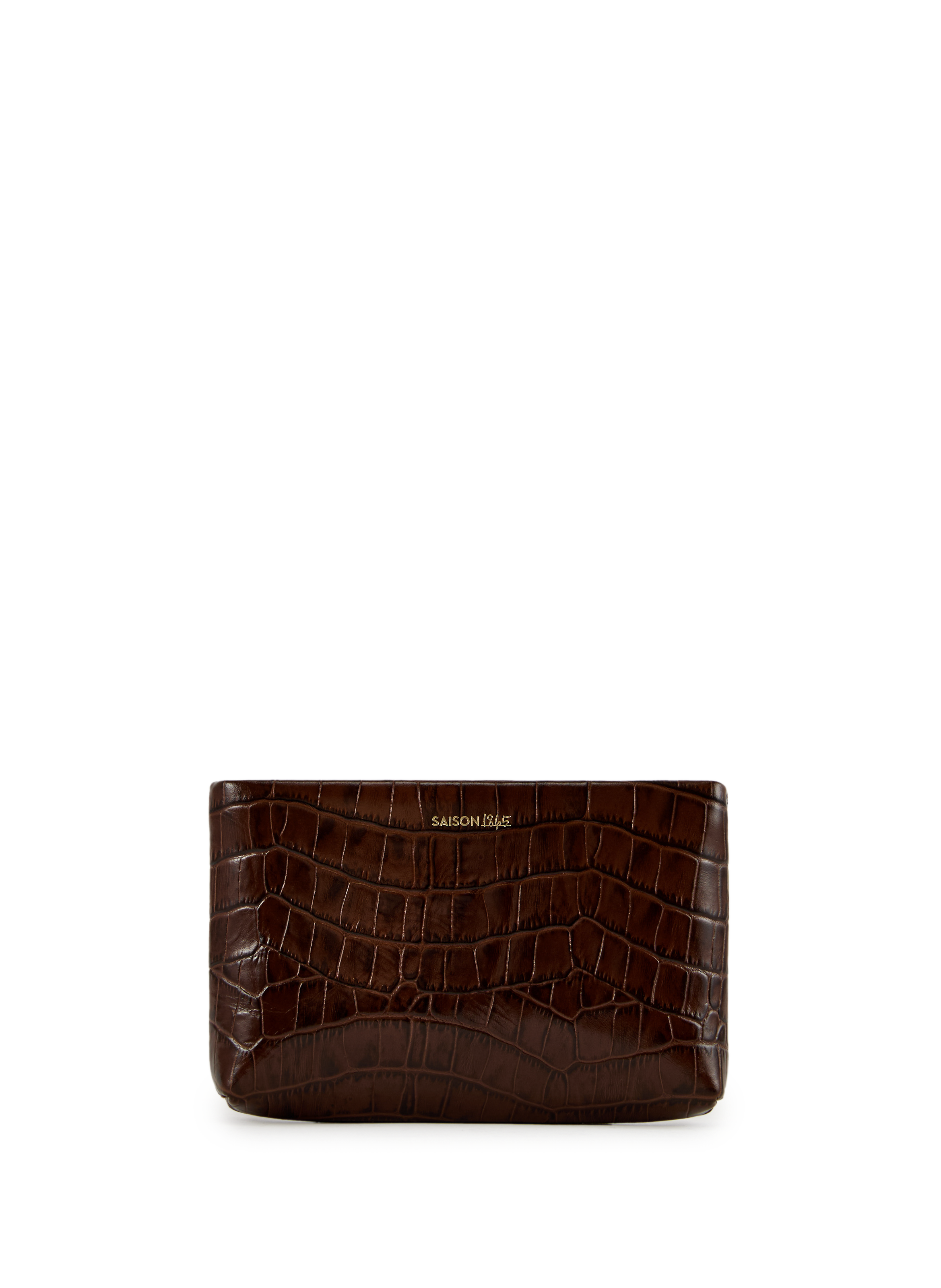 SAISON 1865 Petite pochette en cuir Marron