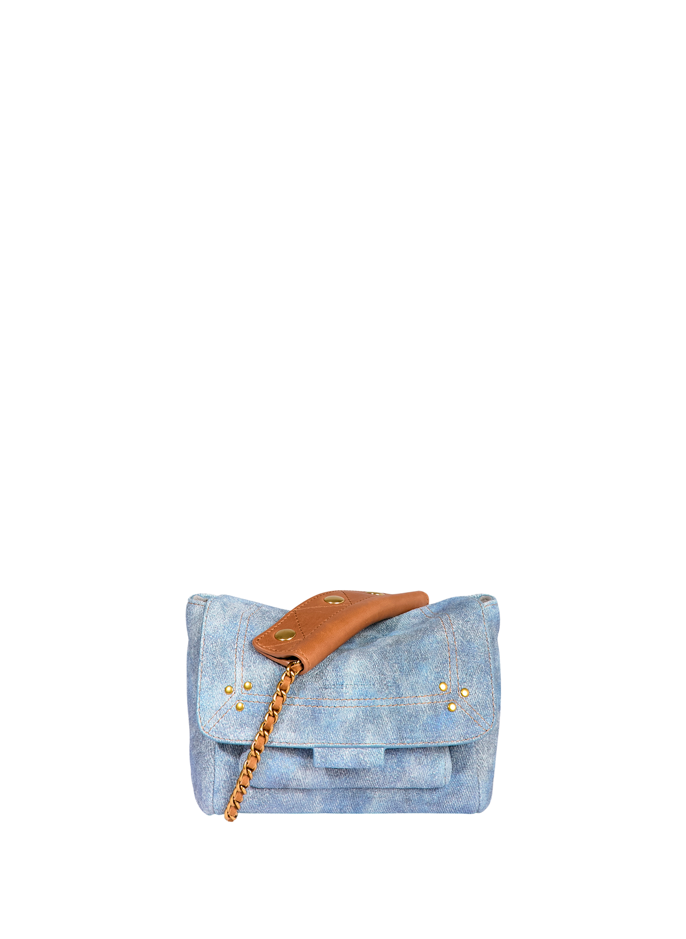 Crossbody bag Lulu S in calf leather and goat leather JÉRÔME DREYFUSS Blue
