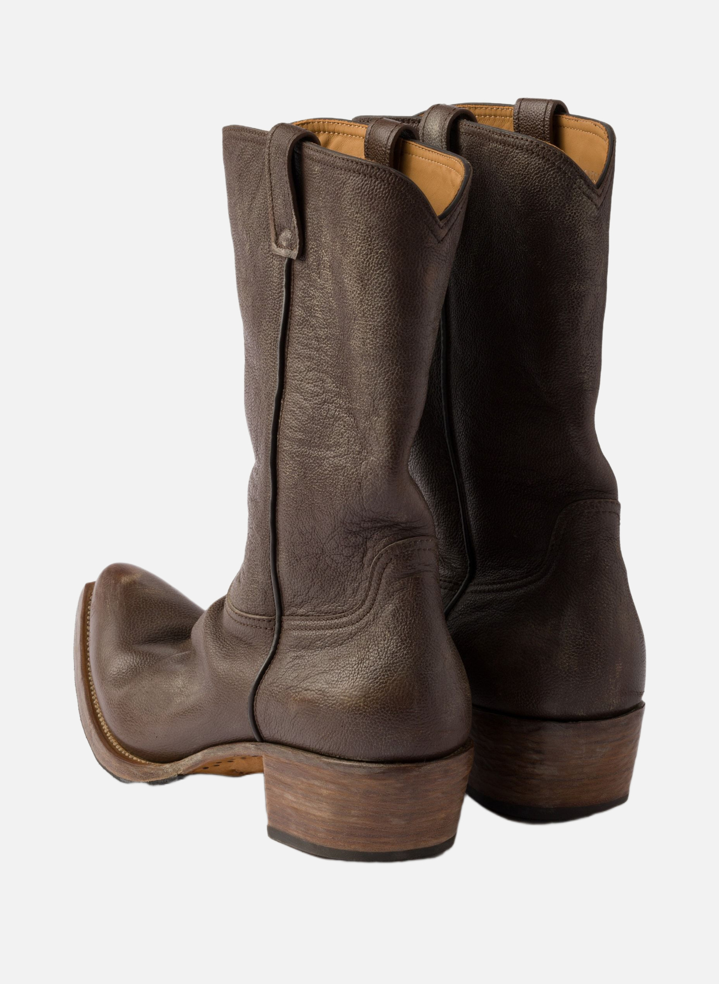 Bottes en cuir PRADA Marron