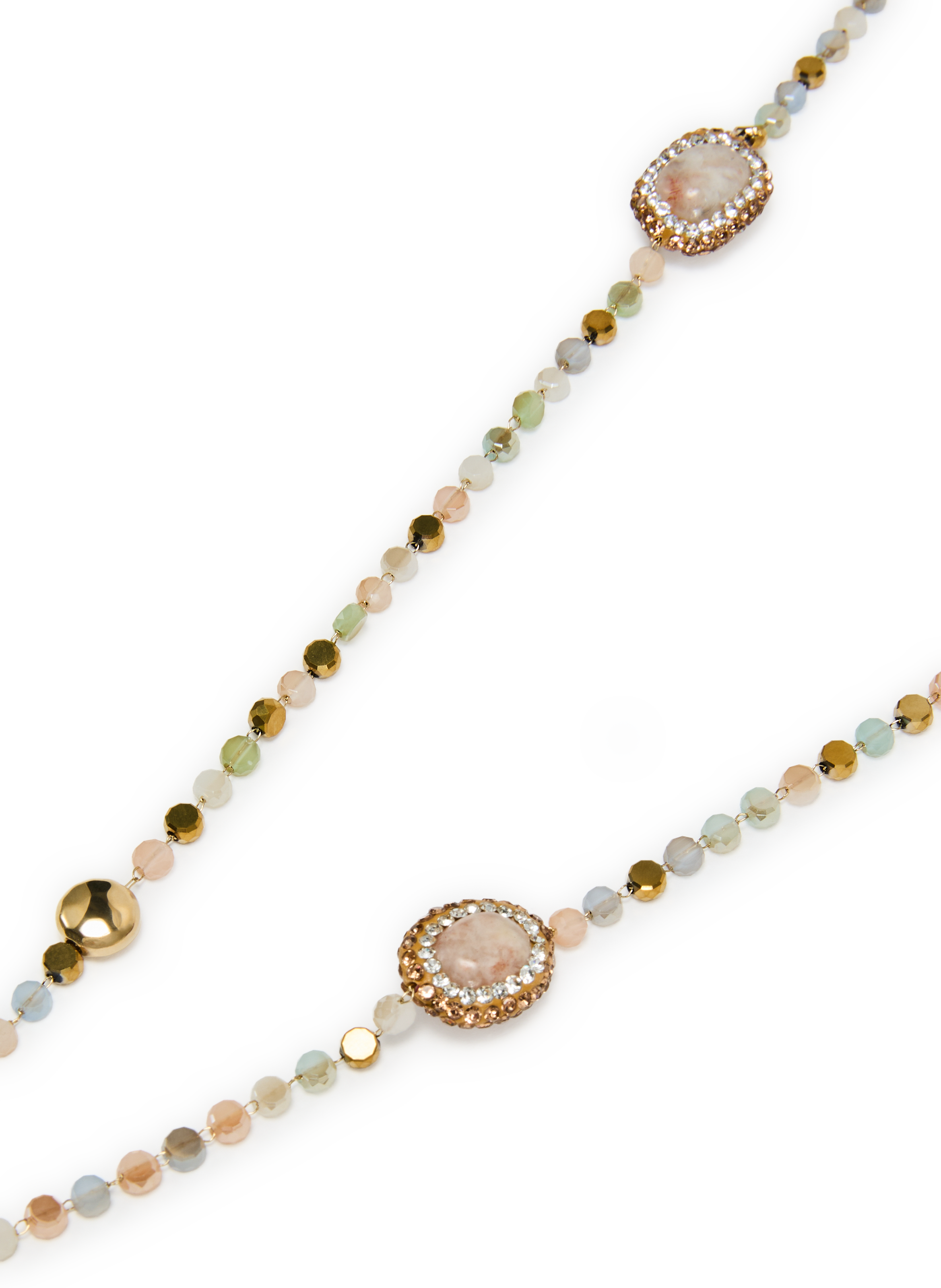 Collier sautoir à pierres et perles AU PRINTEMPS PARIS Rose