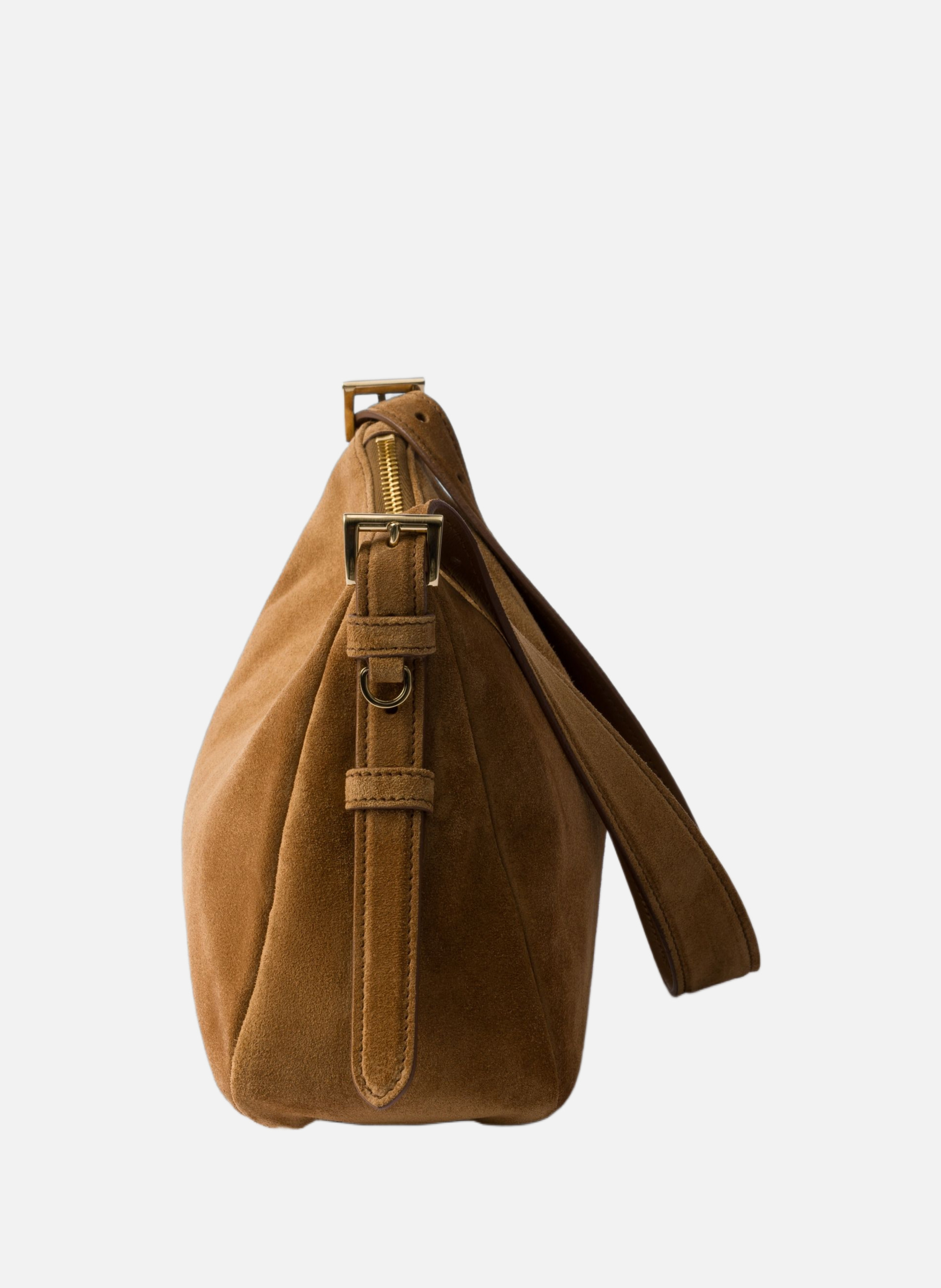 Sac à bandoulière prada aimée en veau velours PRADA Marron