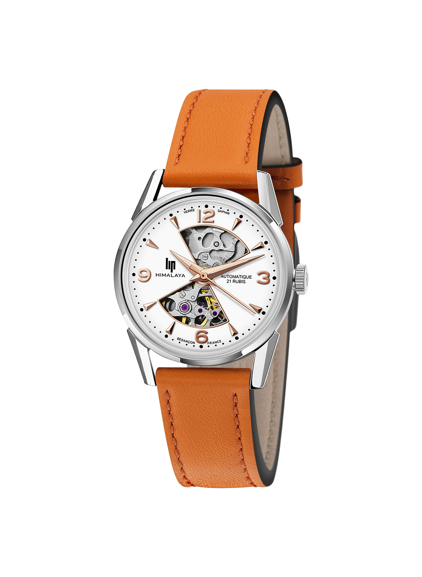 Montre automatique en cuir LIP Blanc