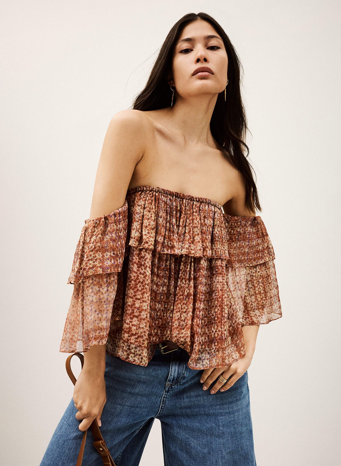 Top court immprimé rush BA&SH Rose