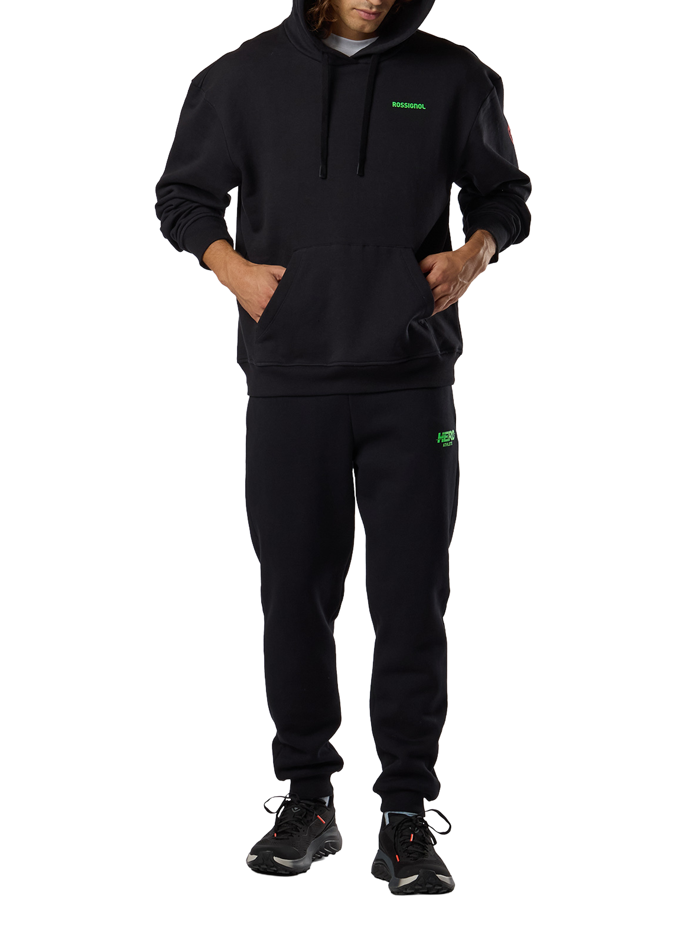 Sweat à capuche en coton ROSSIGNOL Noir