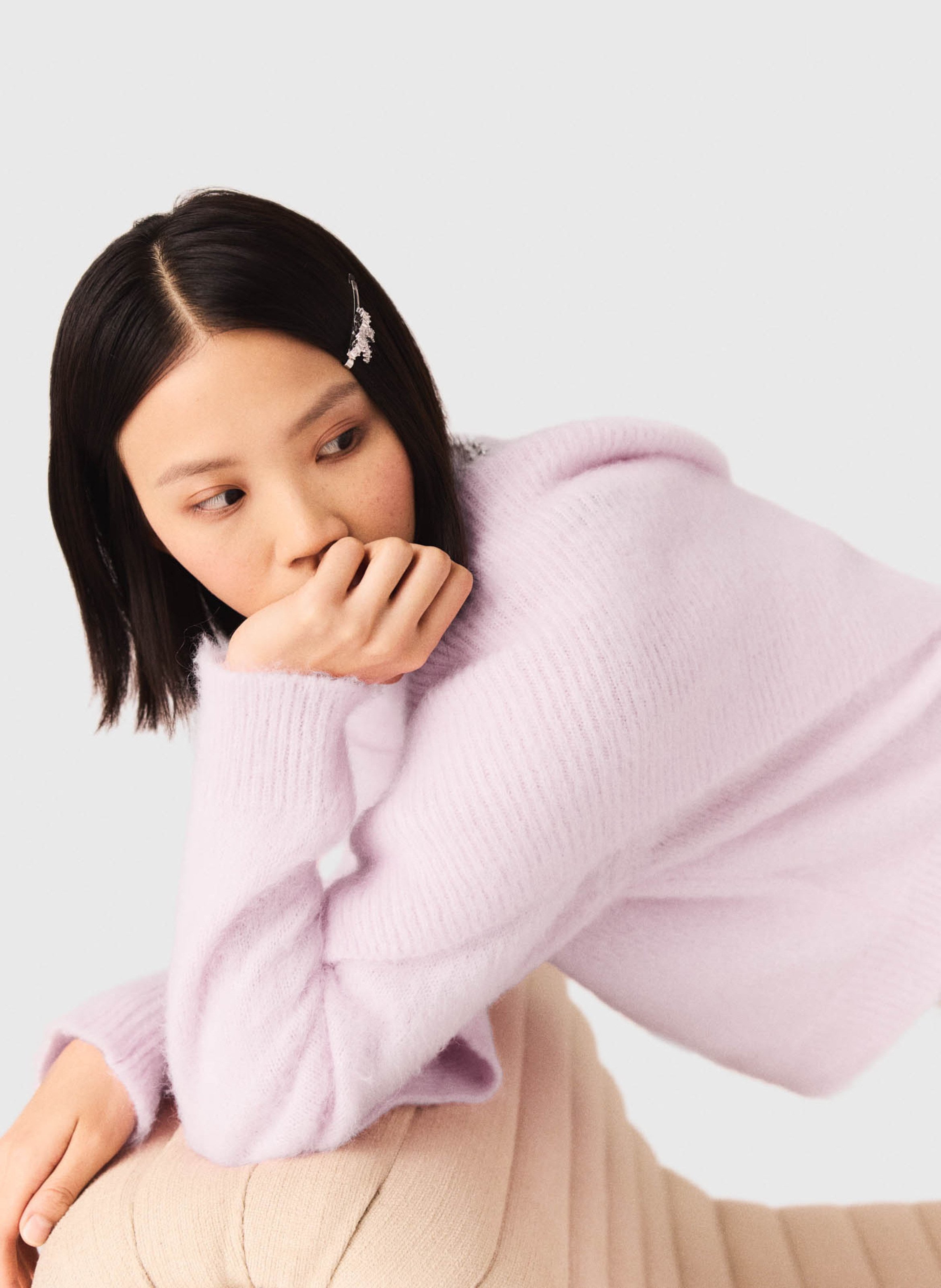 Barette nœud en strass MAJE Argent