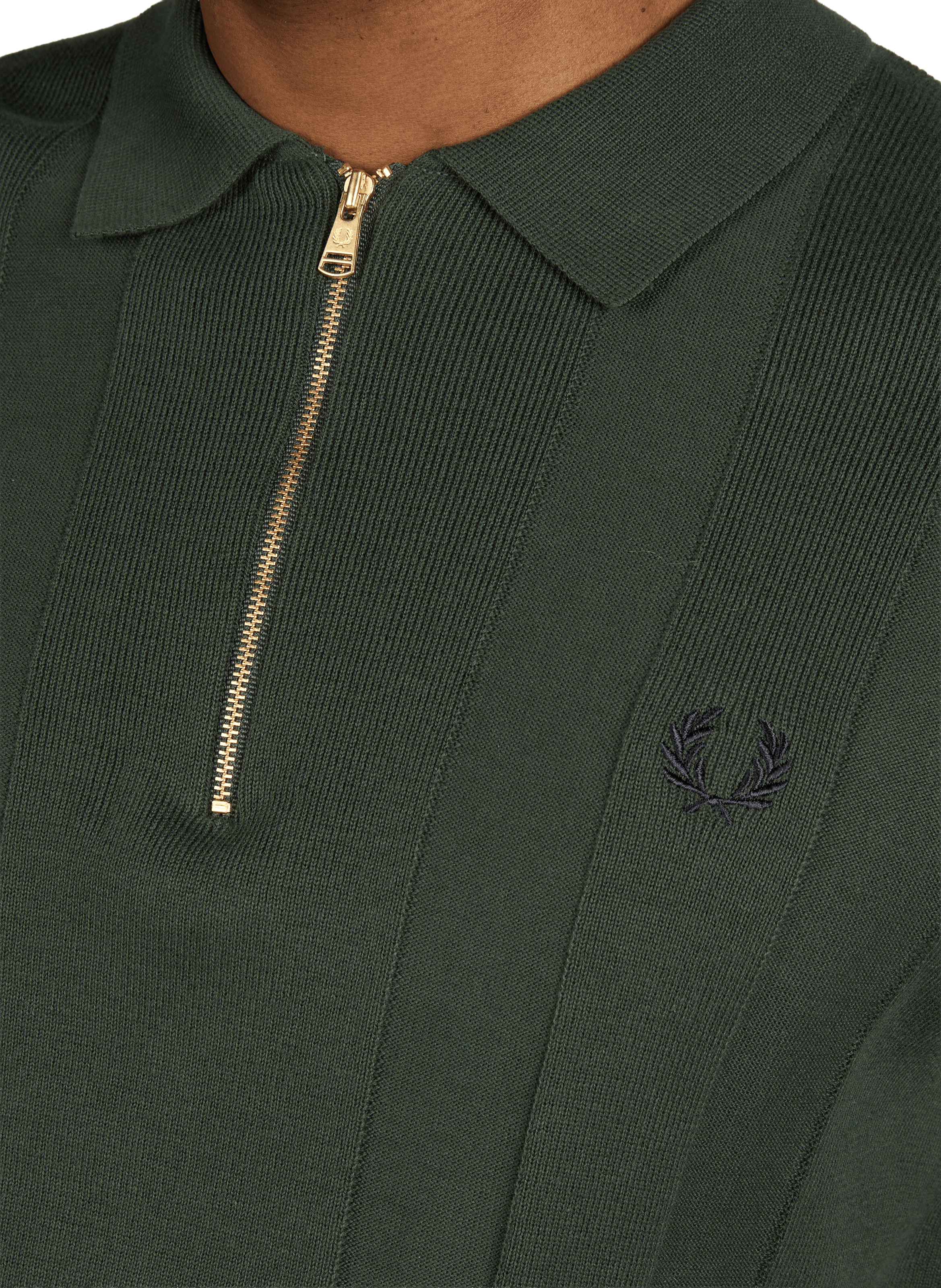 Cotton zip-up jumper FRED PERRY Green
