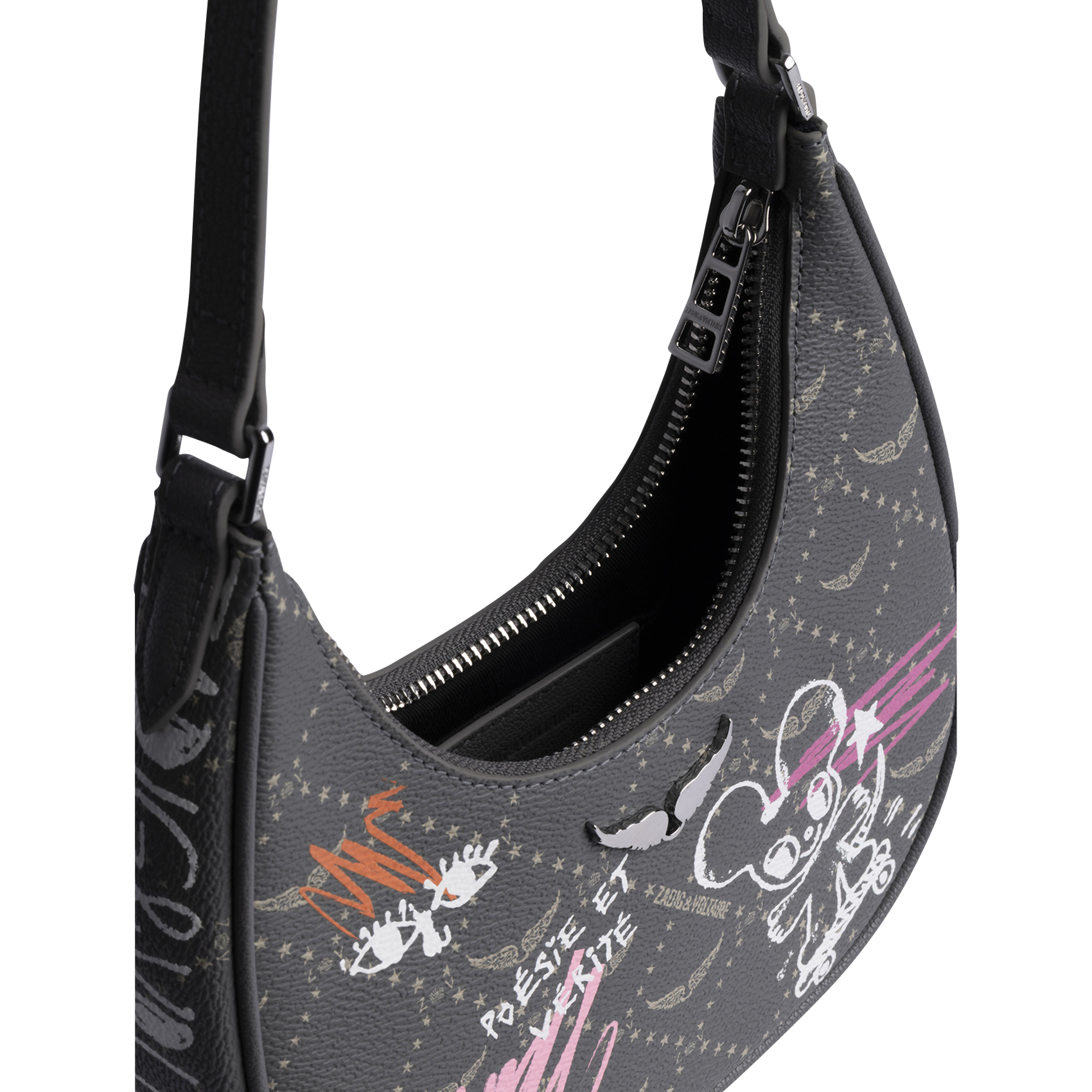 Sac porté épaule imprimé z night out ZADIG&VOLTAIRE Gris