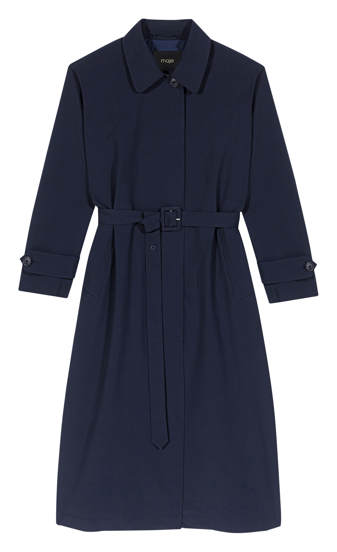 Trench à capuche ceinturé MAJE Bleu
