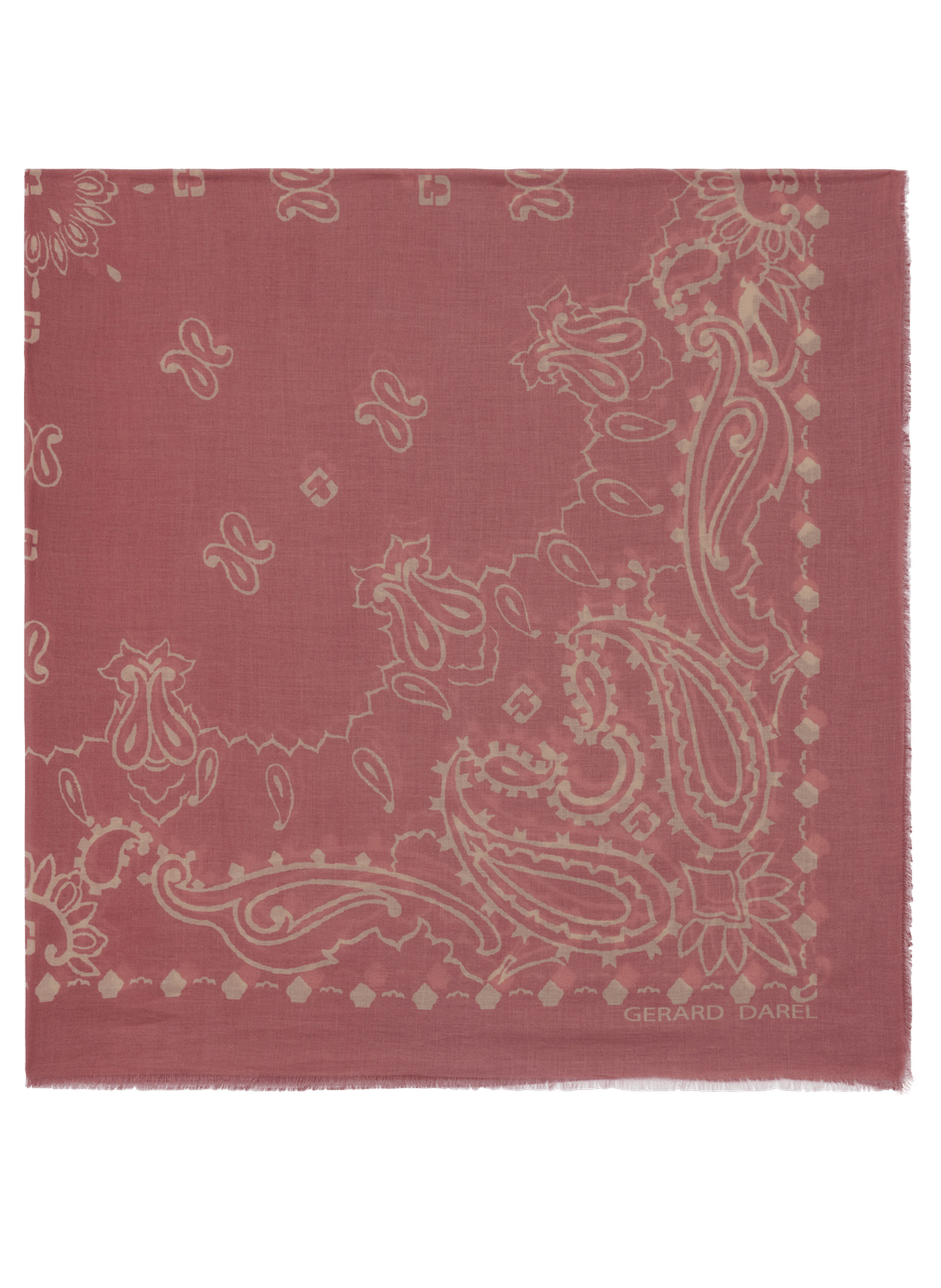 Grand carré imprimé en coton - dorine GERARD DAREL Rose